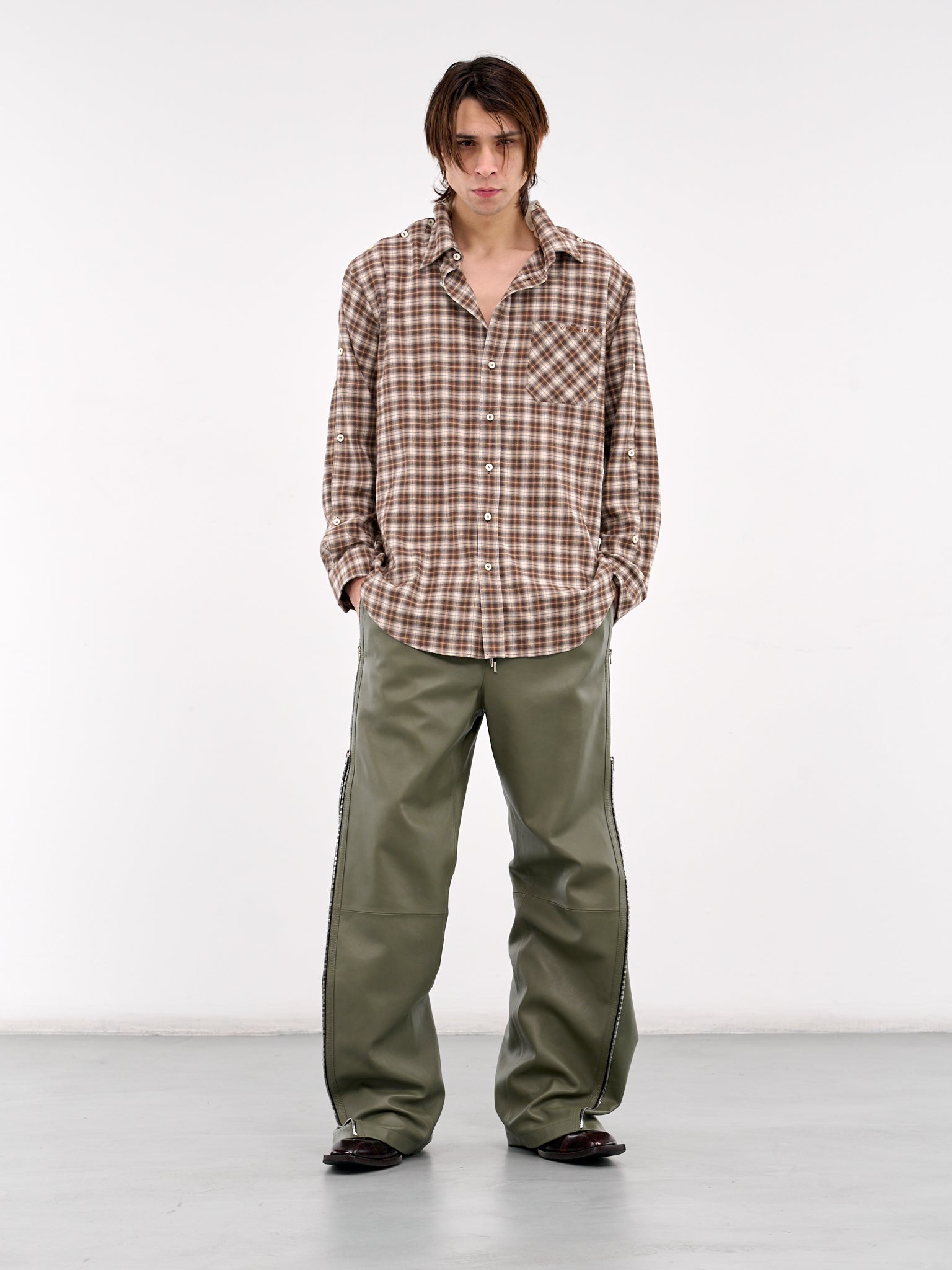 Leather Trousers (BK0663-DUSTY-GREEN)