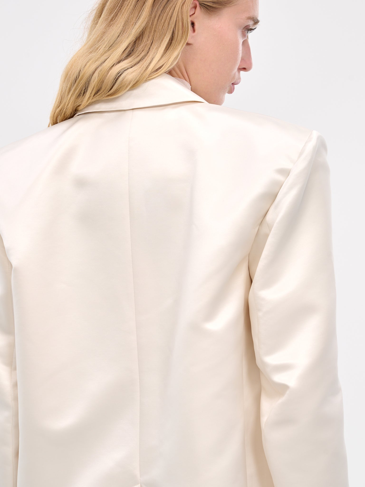 Oversized Satin Blazer (BL01BL-PEARL-WHITE)