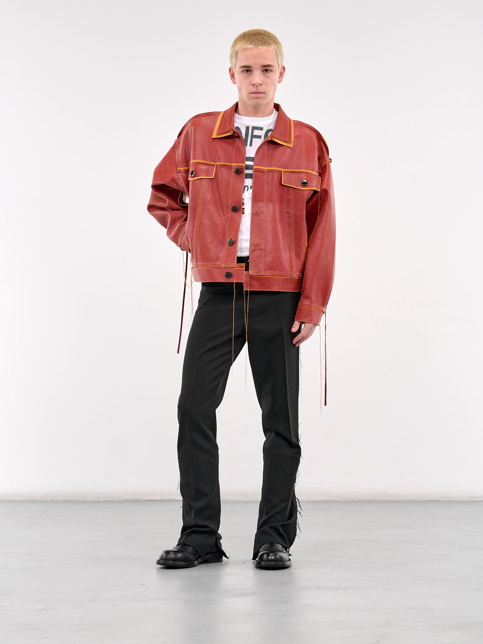 Deconstructed Lambskin Jacket (RED-TAN-DECONSTRUCTED-STYLE)