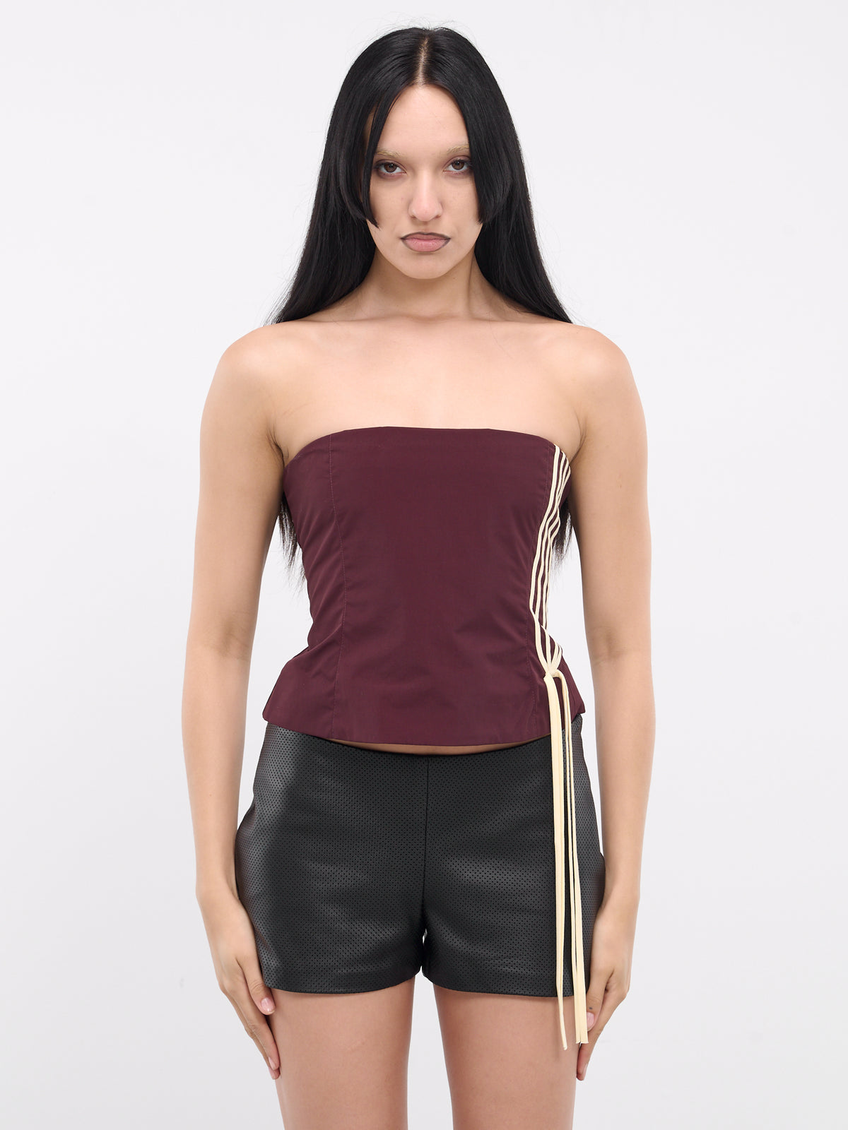 Sasha Strapless Top (BSTRT01-SASHA-BURGUNDY-OFF-WHI)