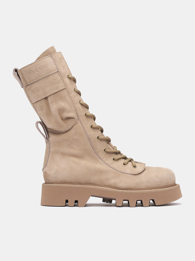 Suede Combat Boots (BT0100-LA0258-TAUPE)