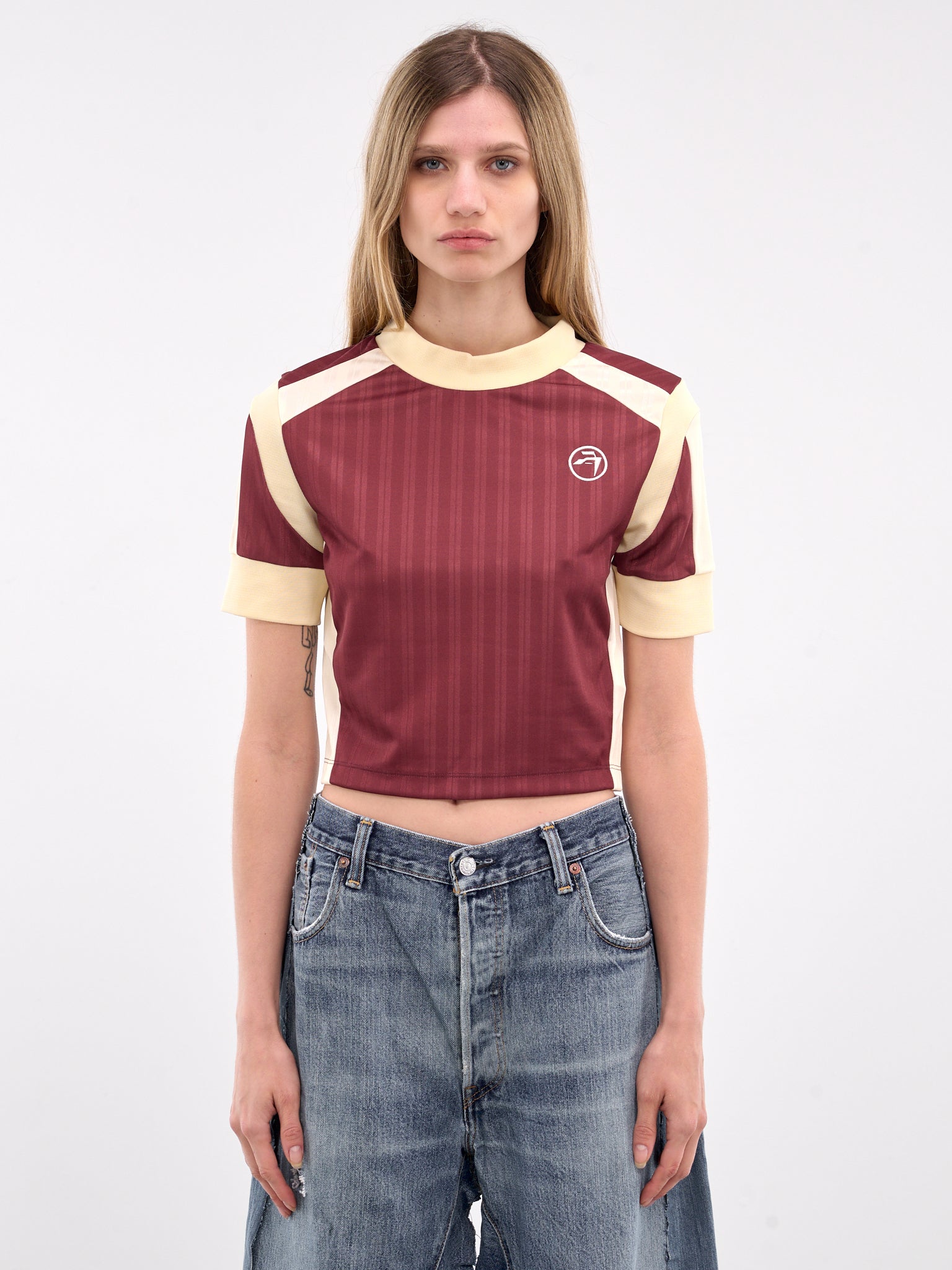 Striped Jersey Tee (BWAG009-JER001-BROWN-TOFU)