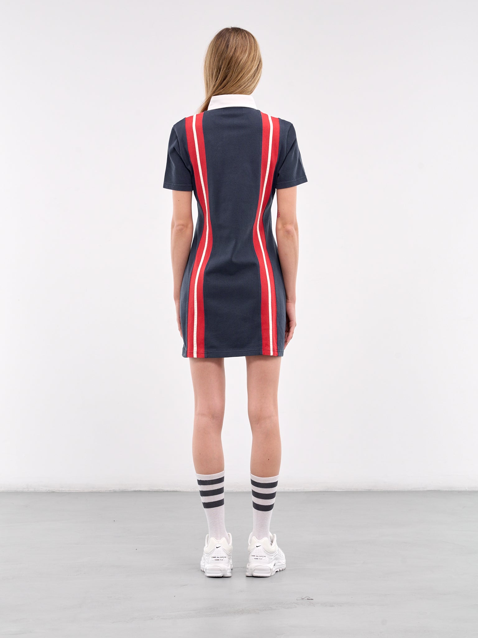 Striped Rugby Dress (BWDE001-JER001-BLUE-HAUTE-RED)