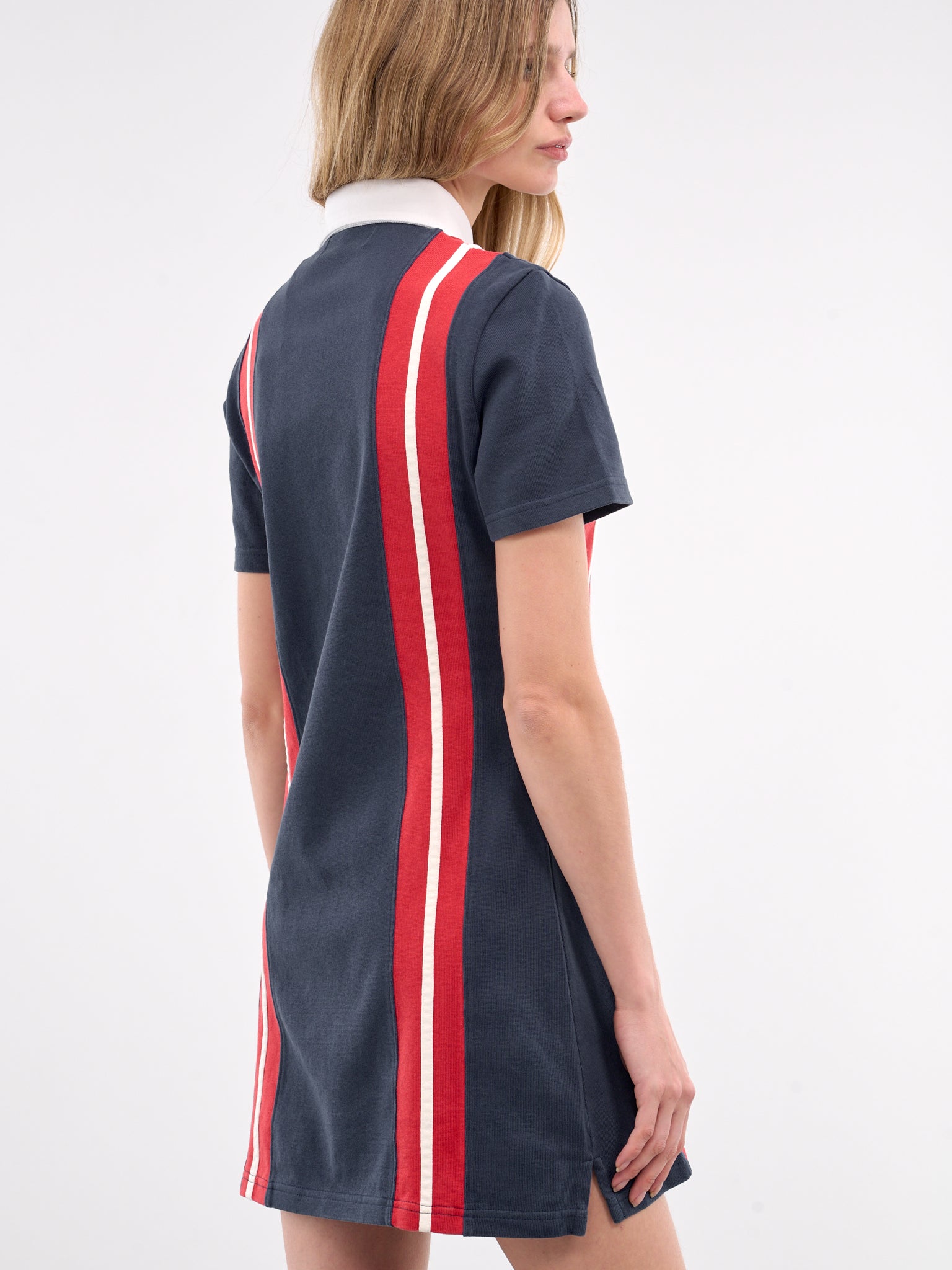 Striped Rugby Dress (BWDE001-JER001-BLUE-HAUTE-RED)