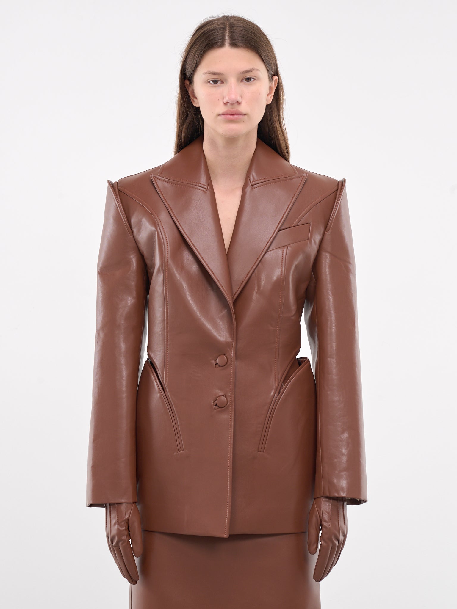 Side Cut Blazer (BZVLBR06-BROWN)