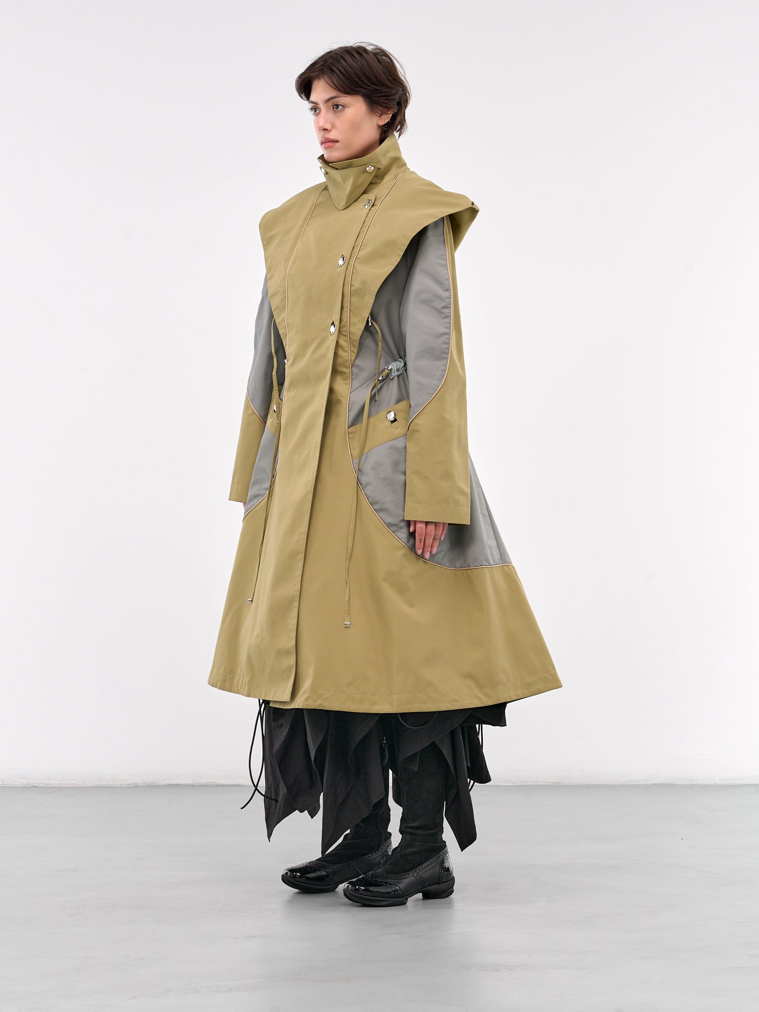 Herne Hooded Trench Coat (C01-27-OLIVE-GREEN-SMOKE-GREY)