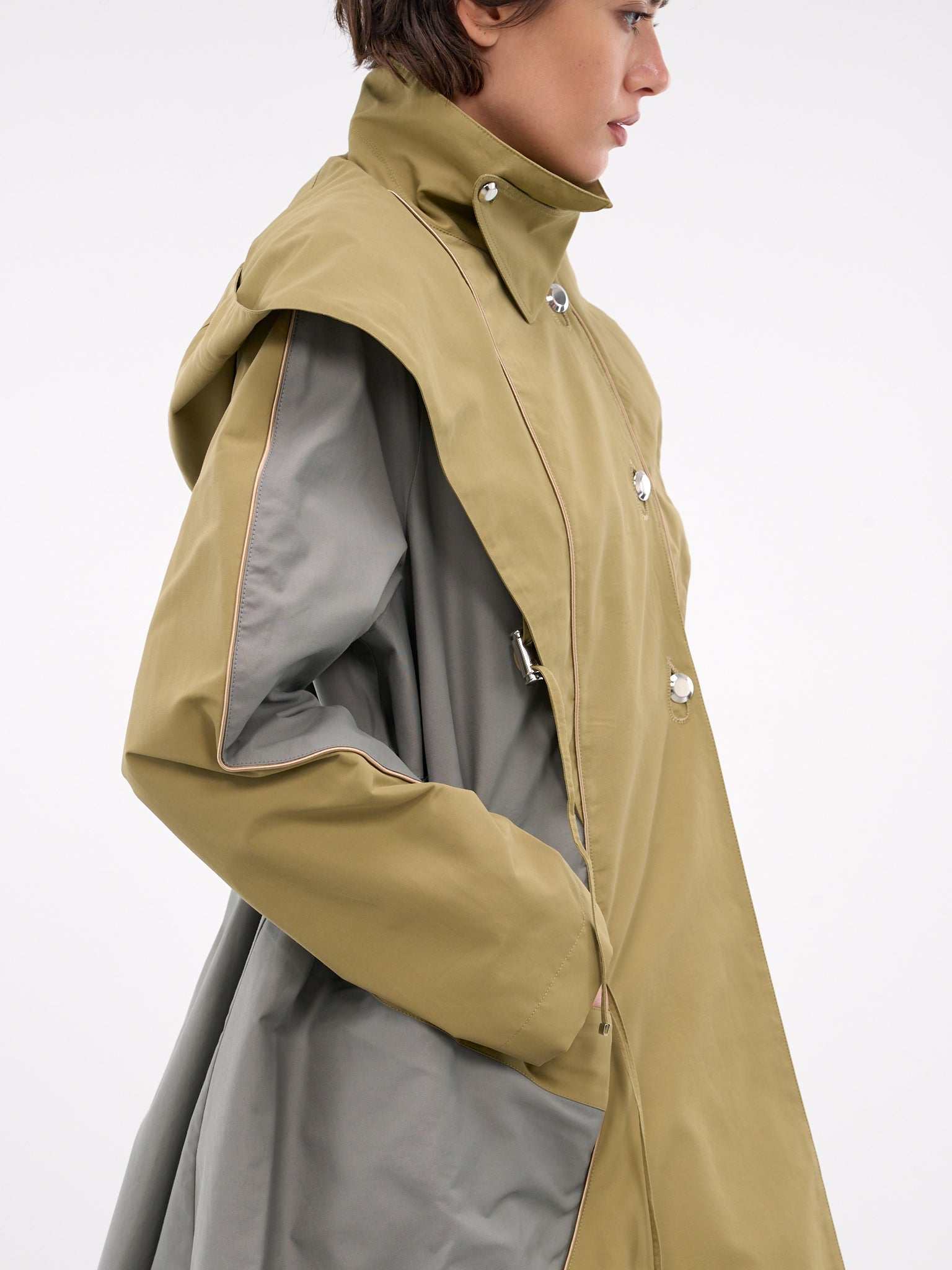 Herne Hooded Trench Coat (C01-27-OLIVE-GREEN-SMOKE-GREY)