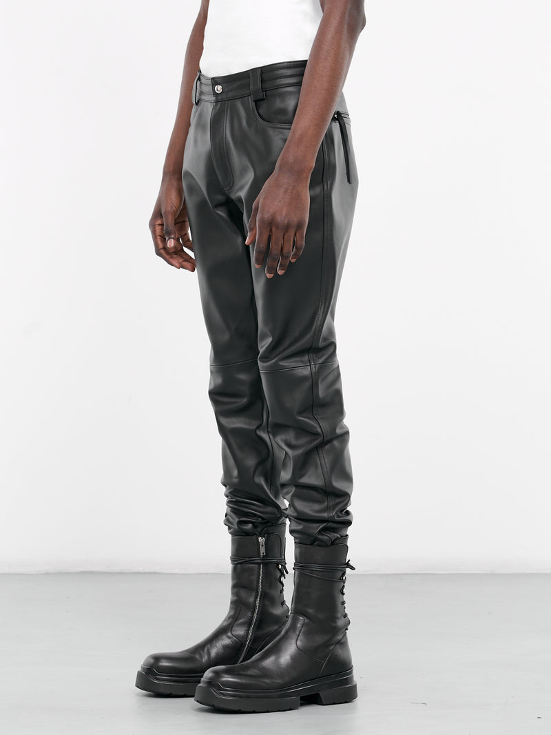 Jad Mens Leather Pants  Black – Cuir Dimitri