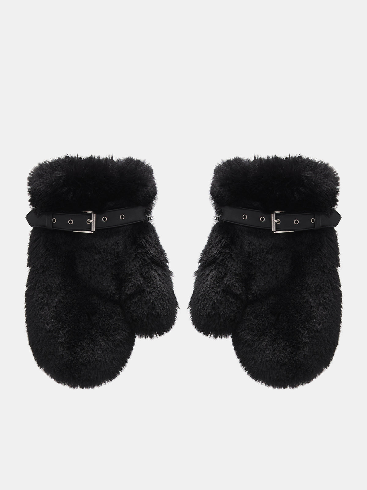 ACNE STUDIOS Buckled Faux Fur Gloves | H. Lorenzo - front