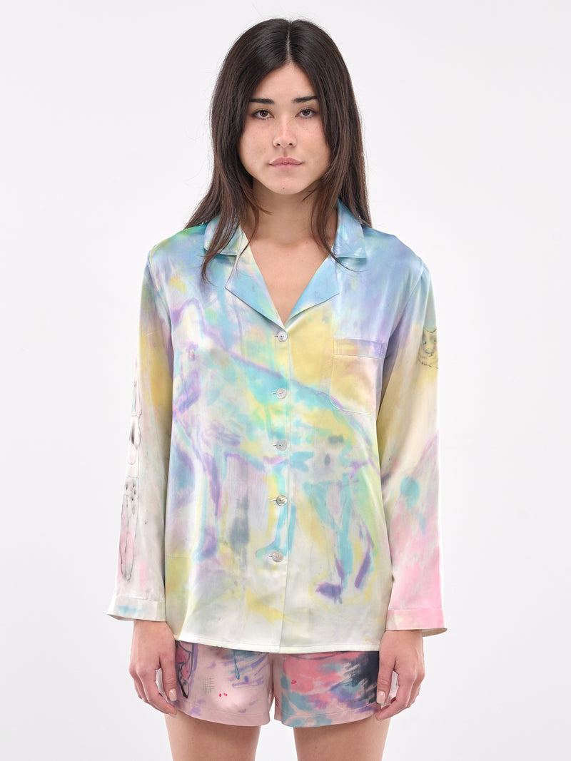 Hand Dyed & Illustrated Shirt (CB24HL08-BEIGE-PINK-MULTI)