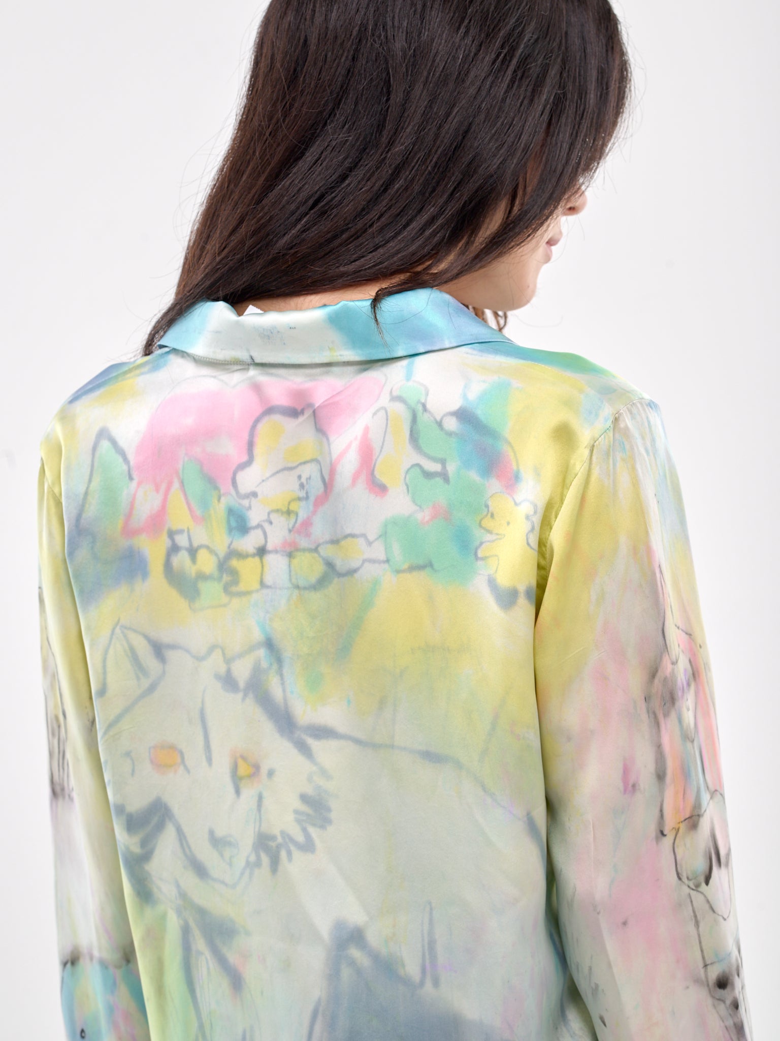 Hand Dyed & Illustrated Shirt (CB24HL08-BEIGE-PINK-MULTI)