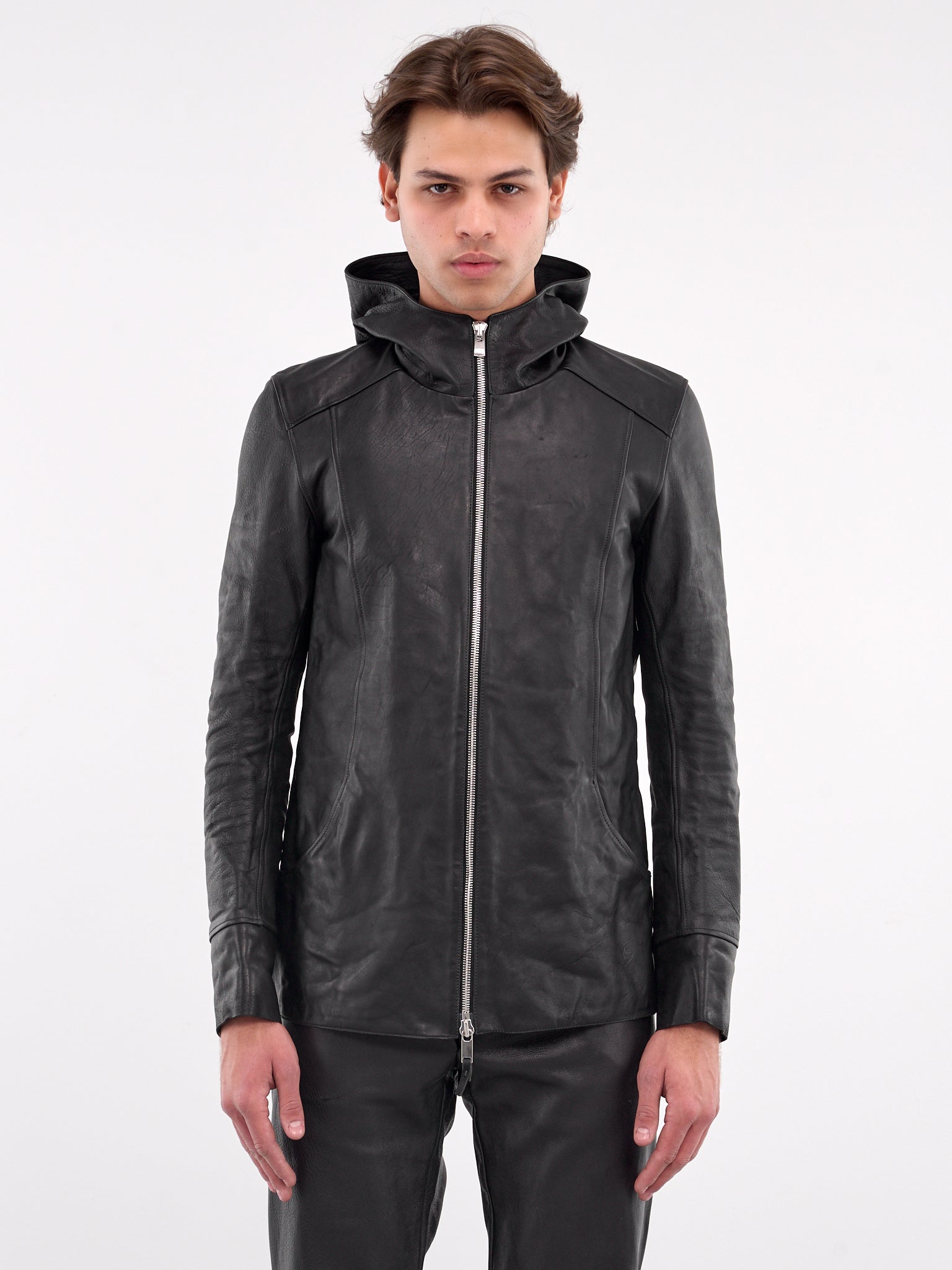 Caban Leather Jacket (CBM-SOFT-HORSE-FG-BLACK)