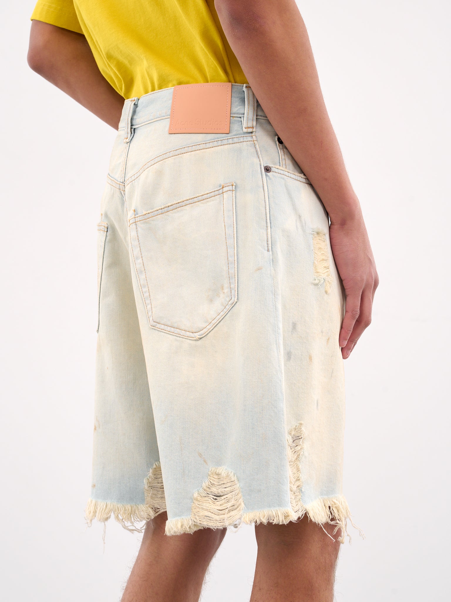 Distressed Denim Shorts (CE0178-LIGHT-BLUE-WHITE)