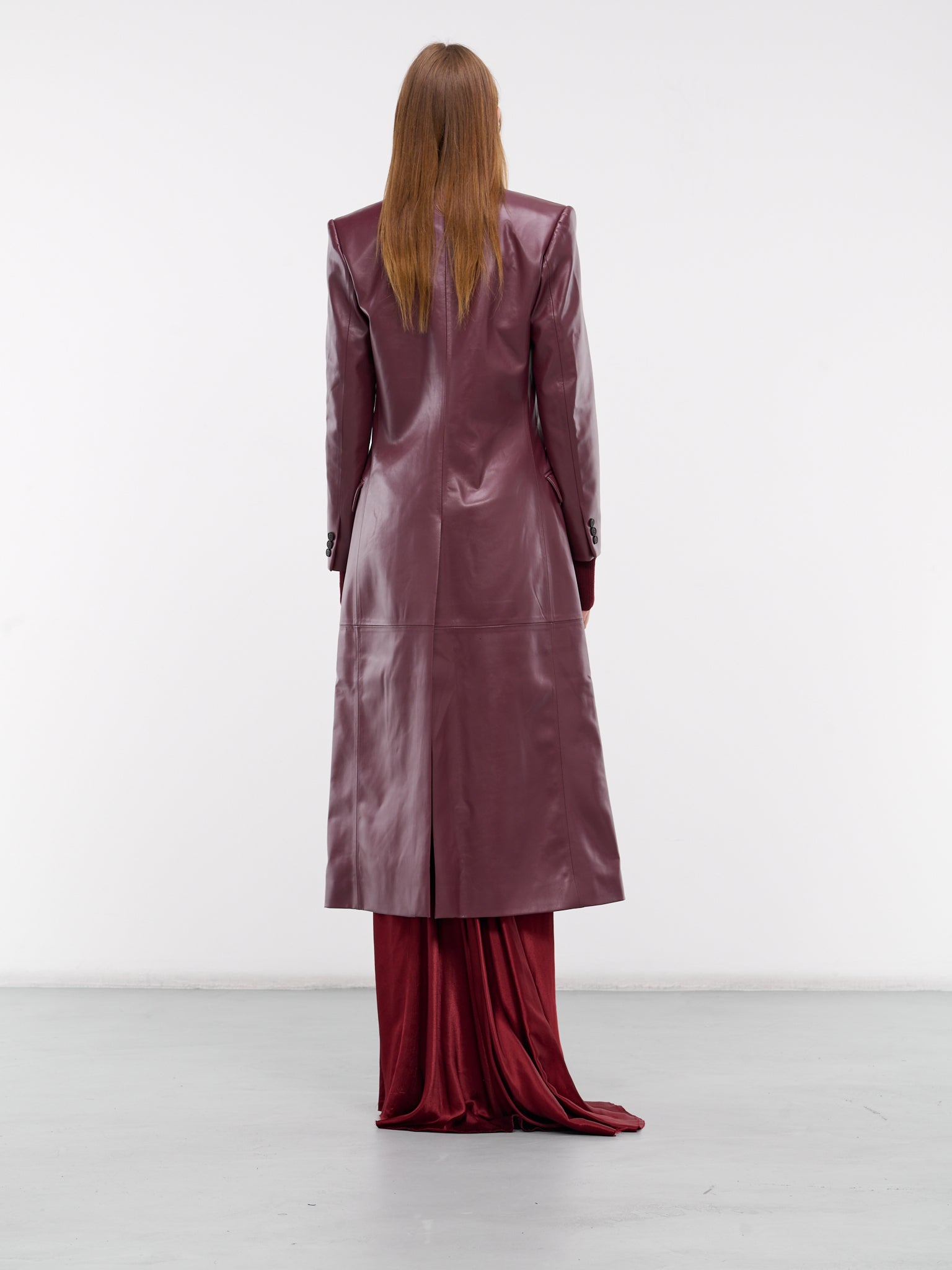 Vegan Leather Coat (COAT5BURG-VL-BURGUNDY)