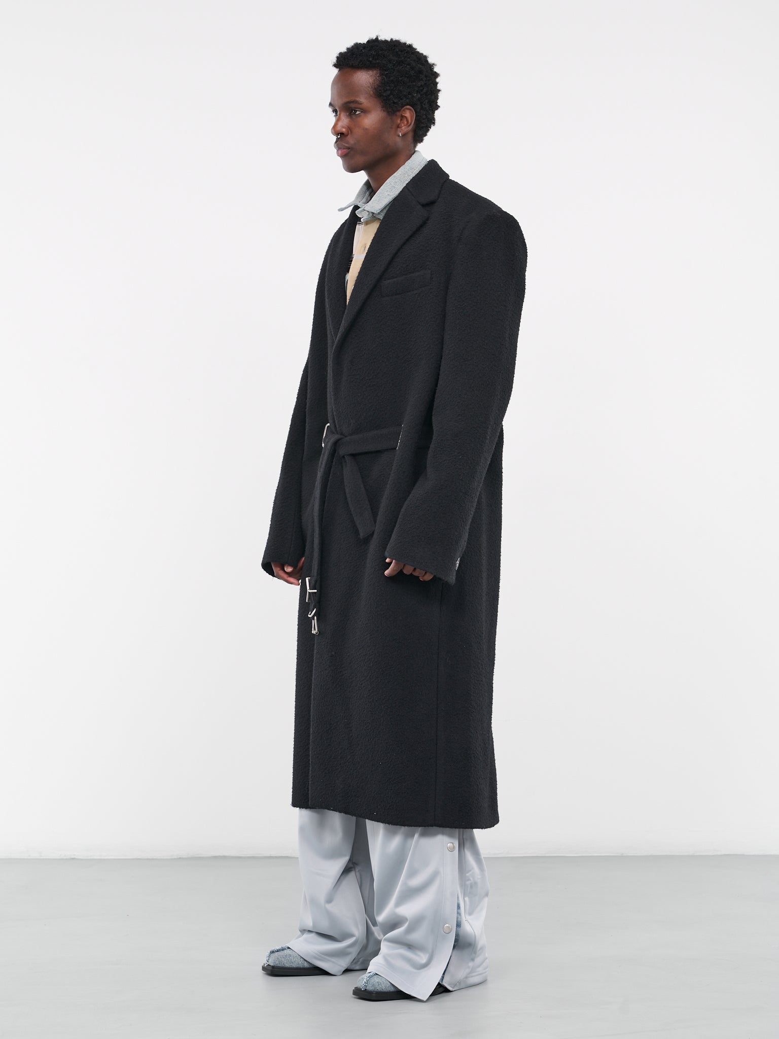 Y Belt Wool Coat (COAT66-S25-F454-BLACK)