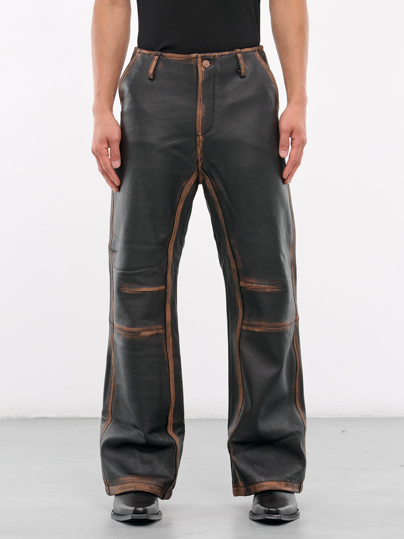 Consumed Leather Trousers (CONSUMED-LEATHER-PANTS-BROWN)