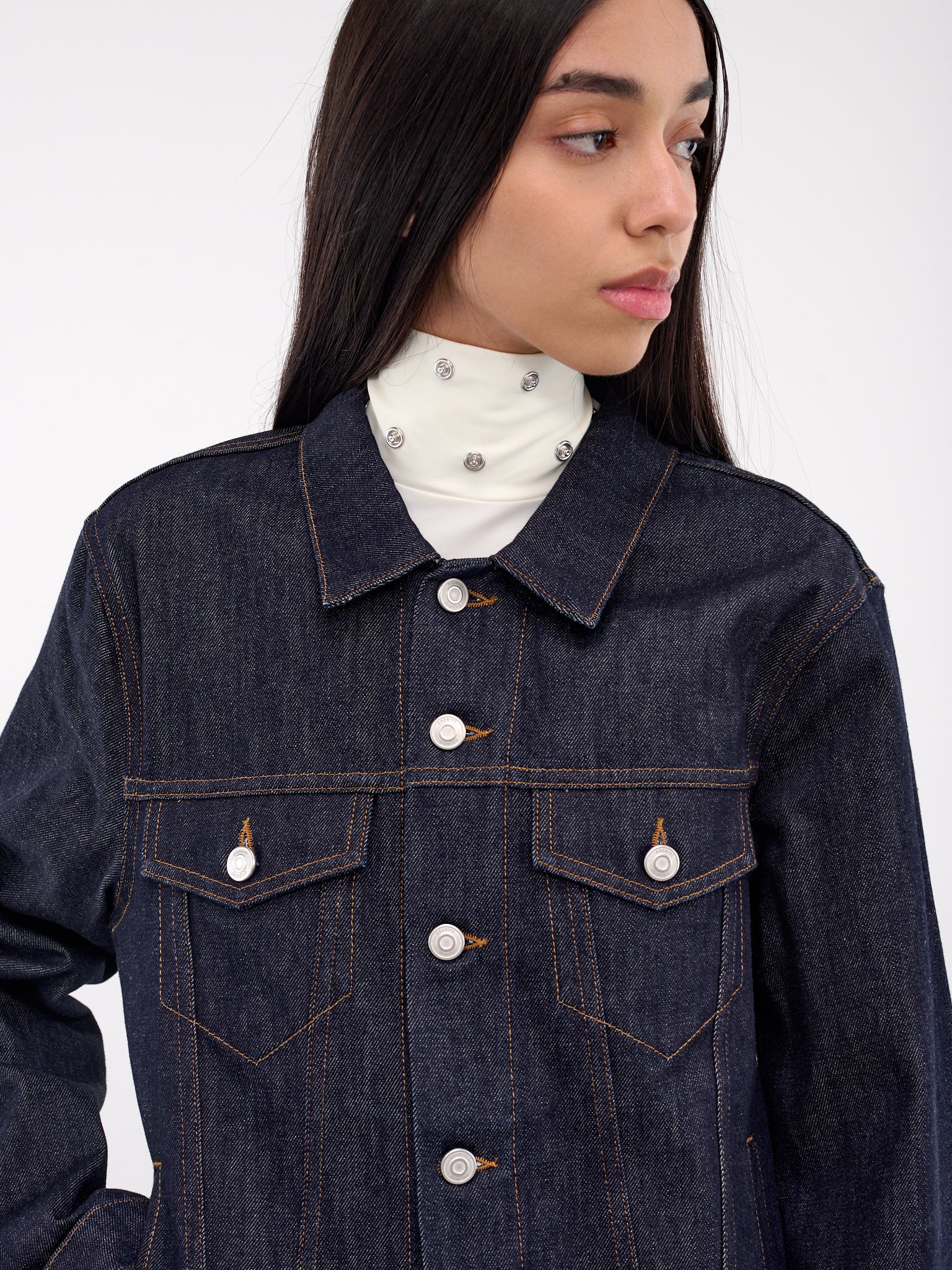 Faux Fur Denim Jacket (COPBL22F2011-BROWN-BLUE)