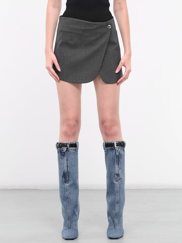 Coperni pinstripe-pattern mini skirt - Grey