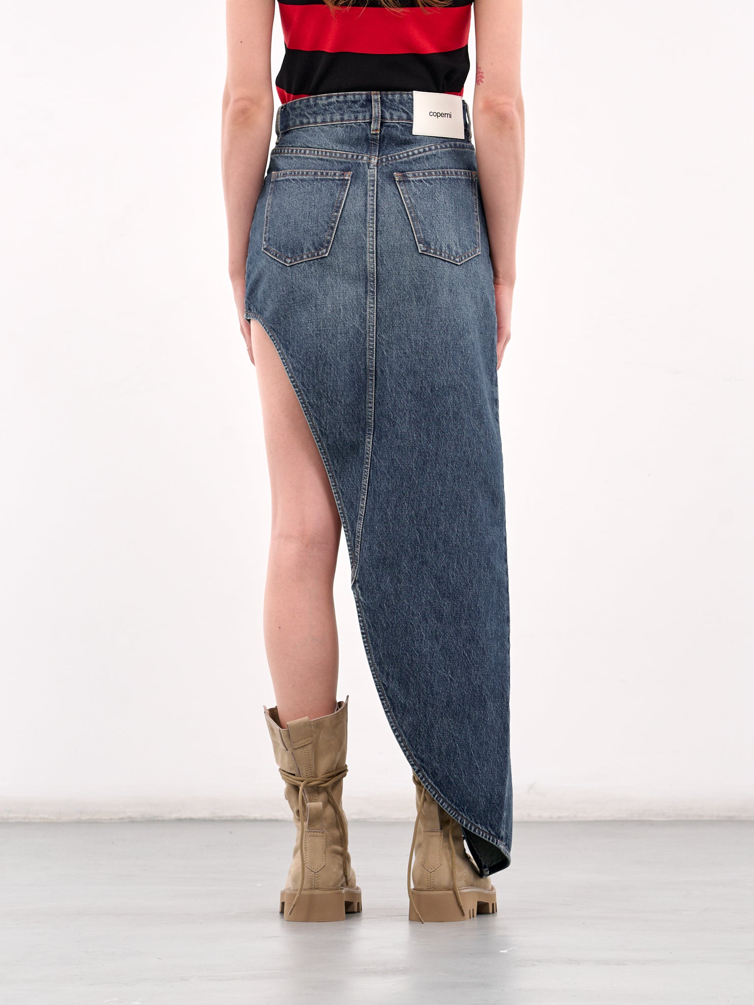 One Leg Denim Skirt (COPJ84F2014-BLUE)