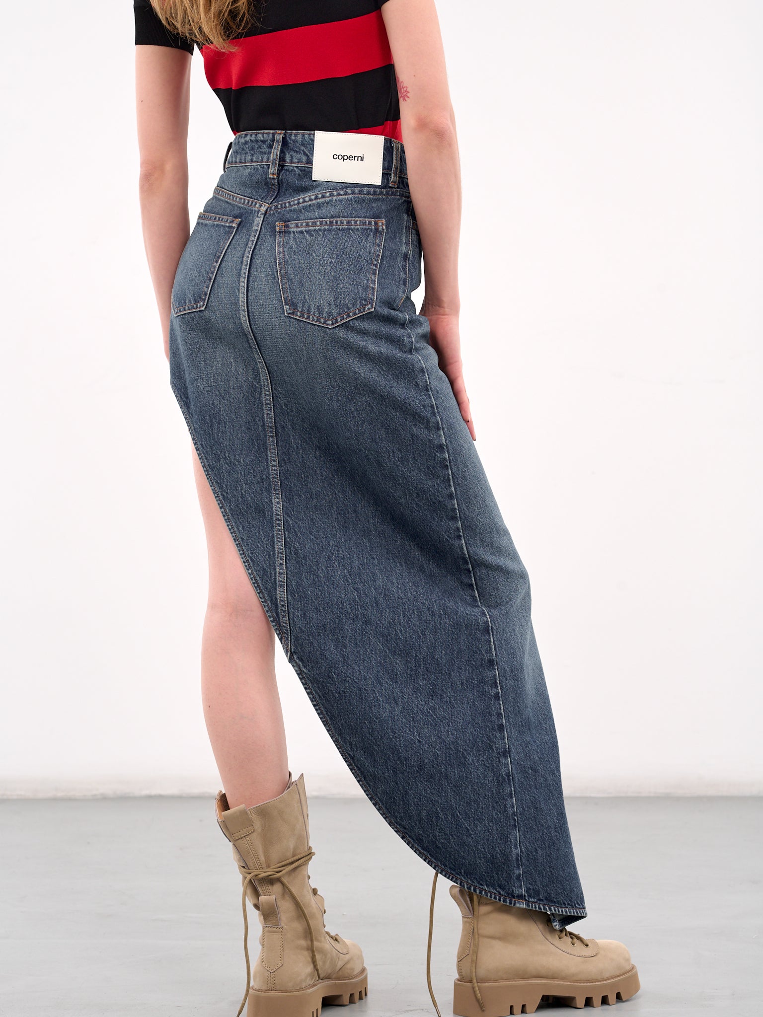 One Leg Denim Skirt (COPJ84F2014-BLUE)