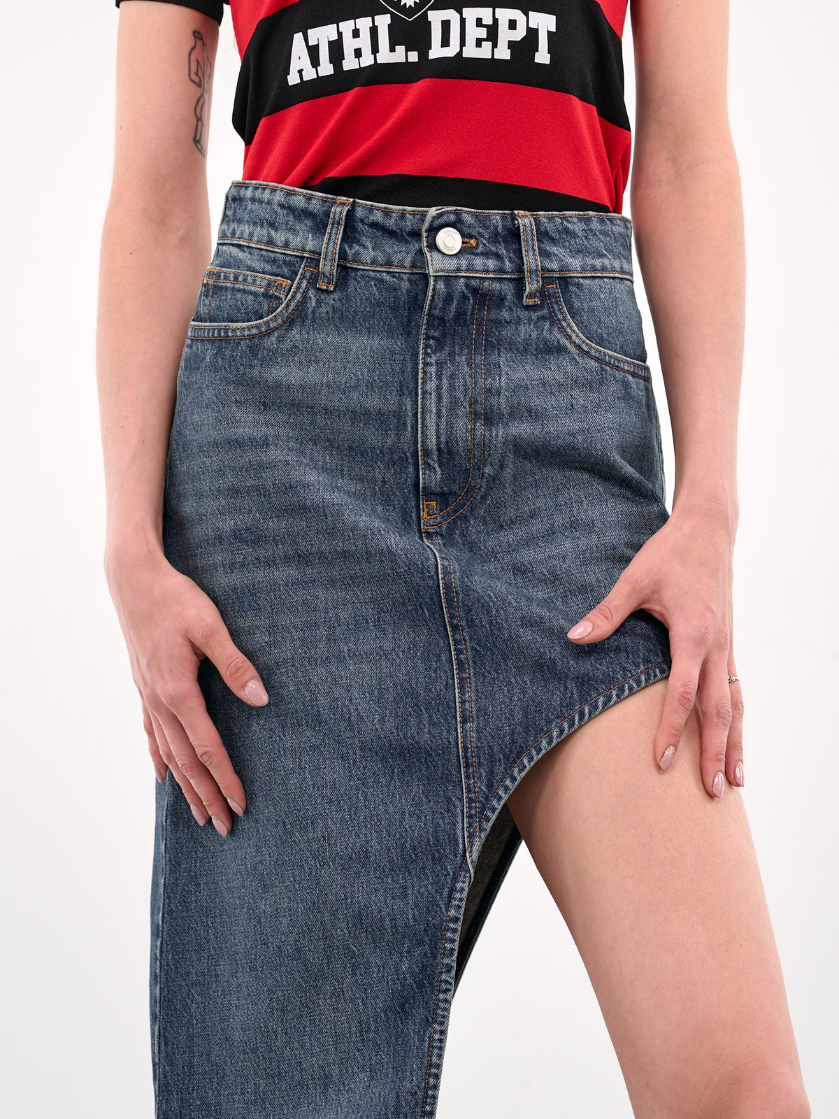 One Leg Denim Skirt (COPJ84F2014-BLUE)