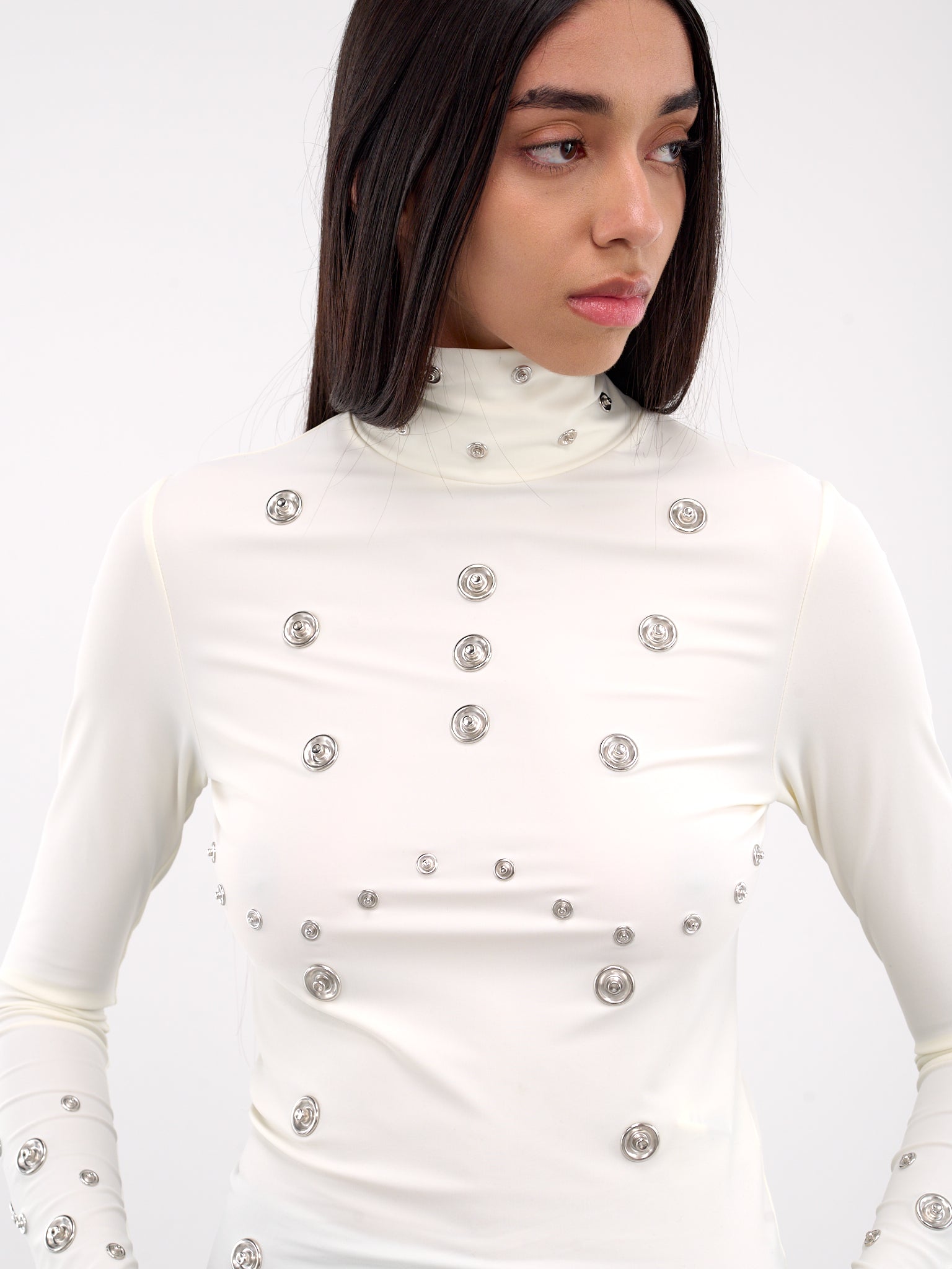 Snaps Turtleneck Top (COPJS112F5021-WHITE)