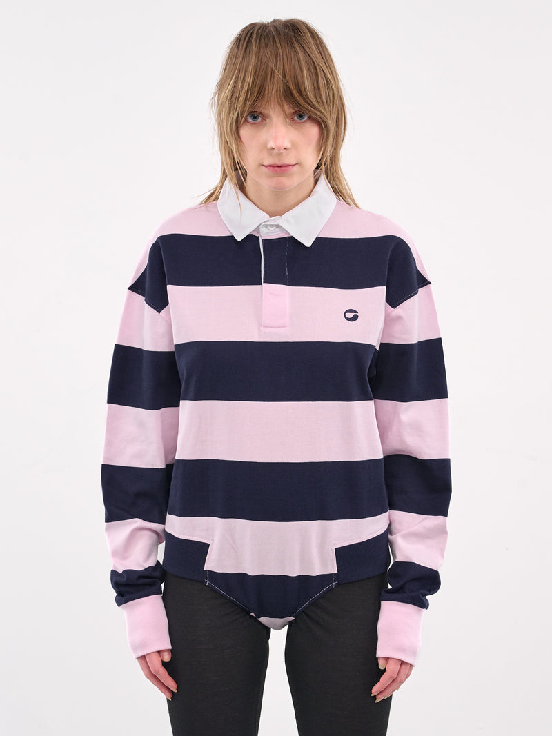 Striped Polo Bodysuit (COPJS116F5026-PINK-BLUE)