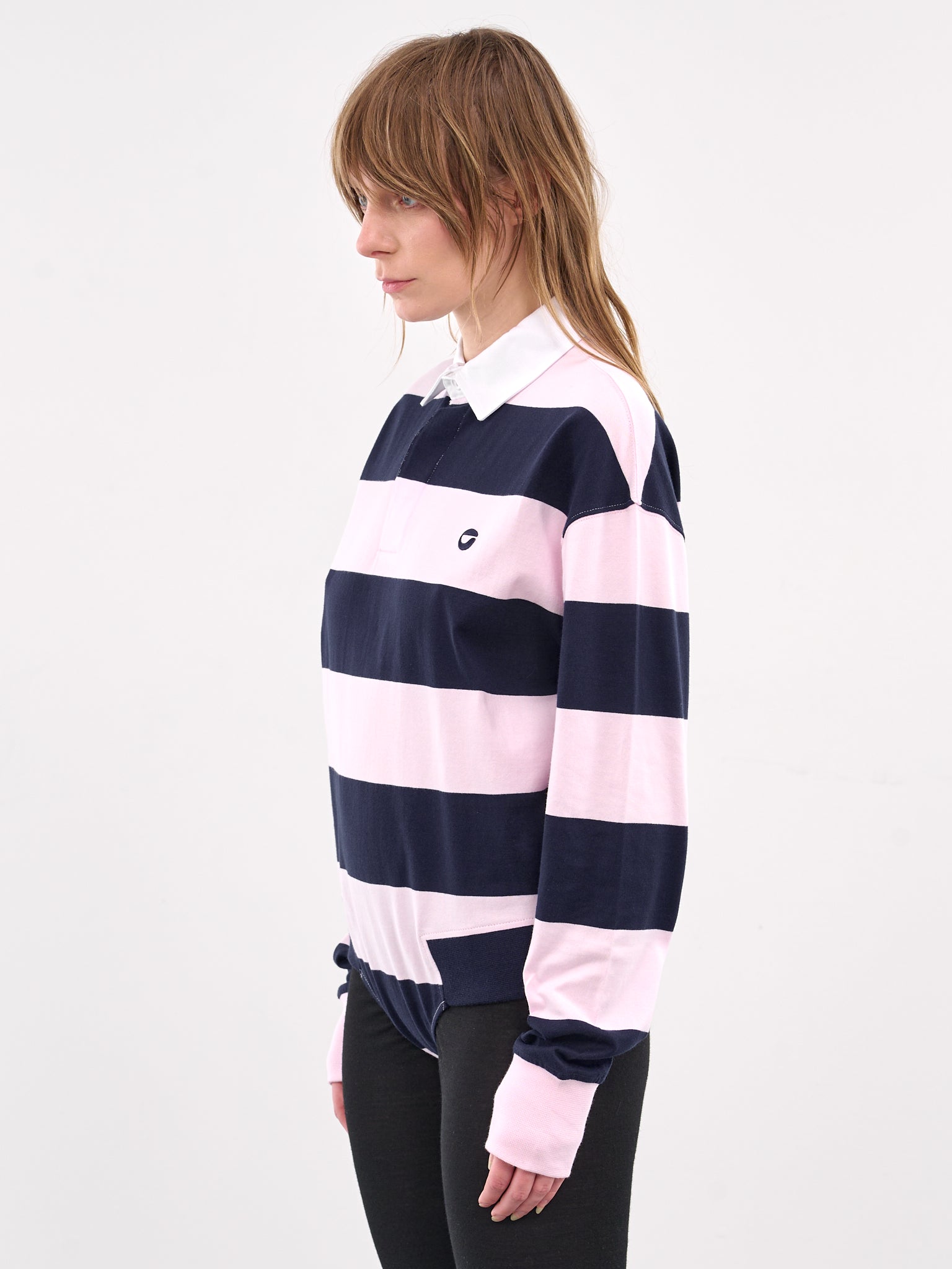 Striped Polo Bodysuit (COPJS116F5026-PINK-BLUE)