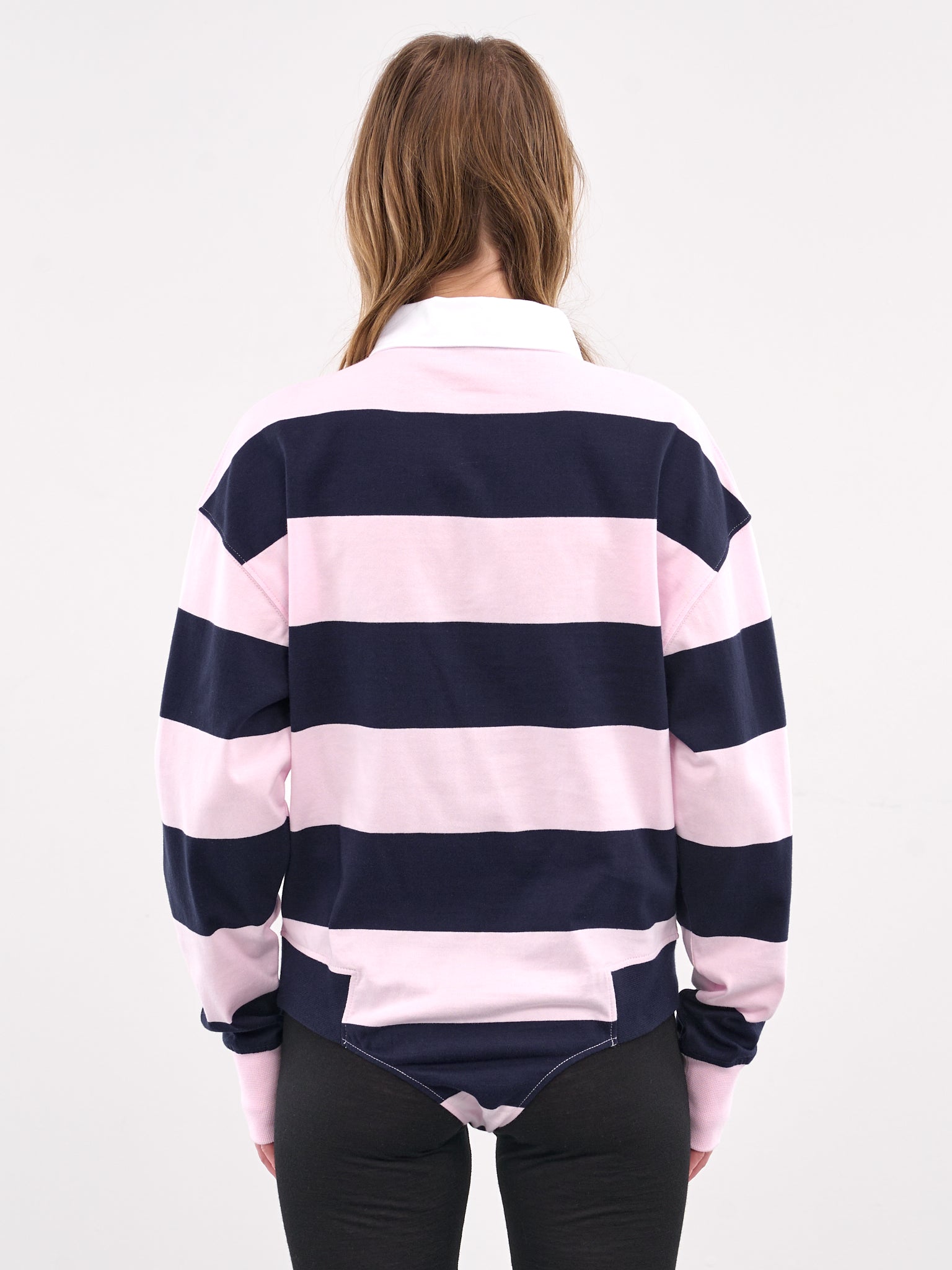 Striped Polo Bodysuit (COPJS116F5026-PINK-BLUE)