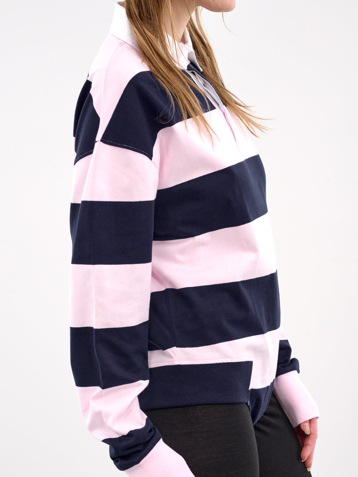 Striped Polo Bodysuit (COPJS116F5026-PINK-BLUE)