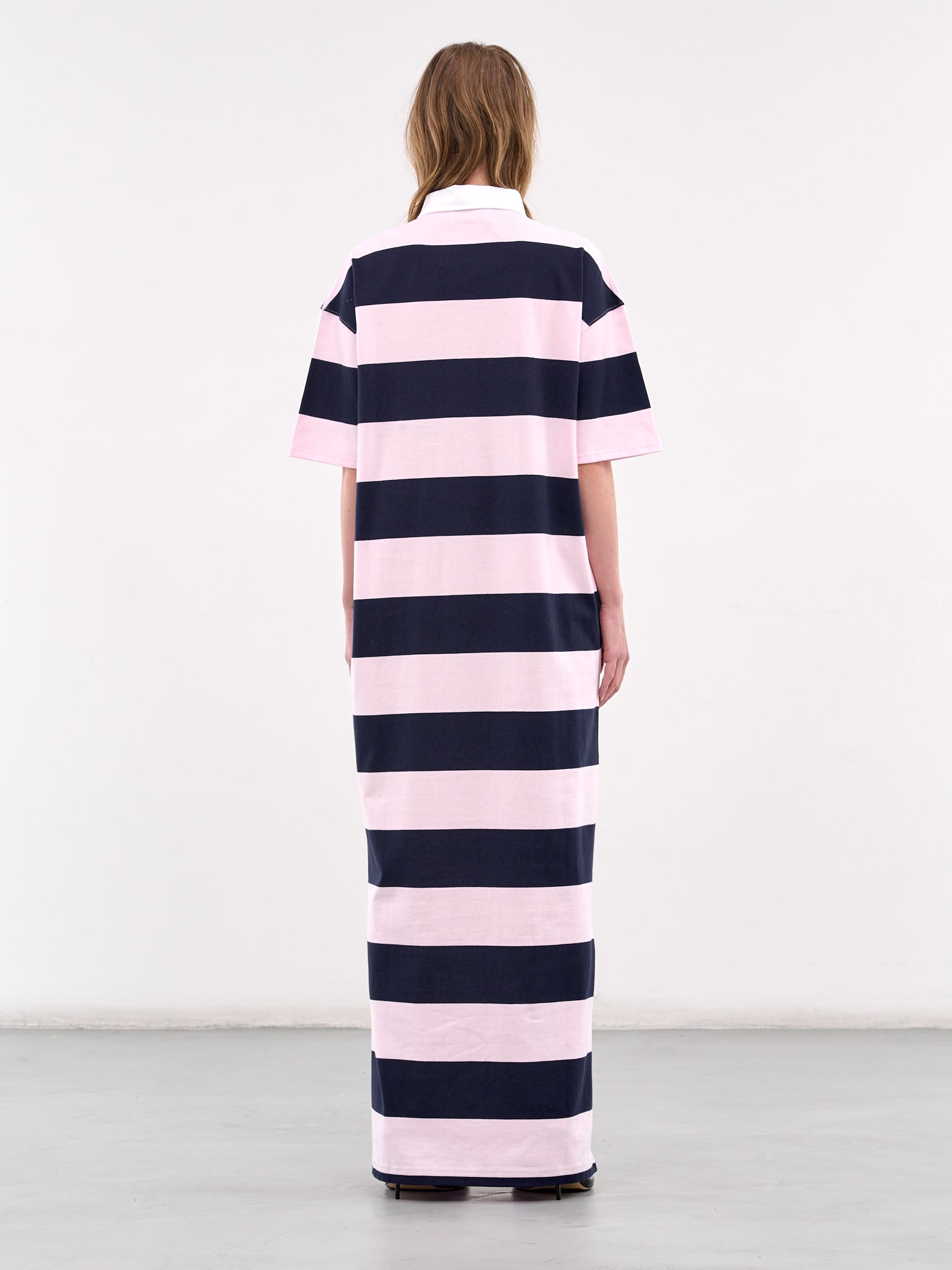 Striped Long Polo Dress (COPJS120F5026-PINK-BLUE)