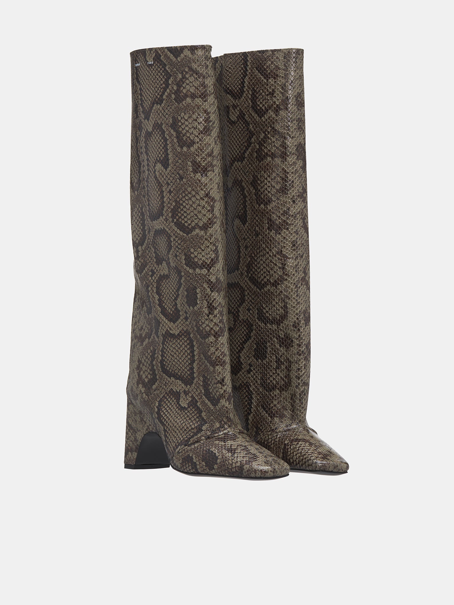 Snakeskin Wide Boots (COPSH03F6019-GREEN)