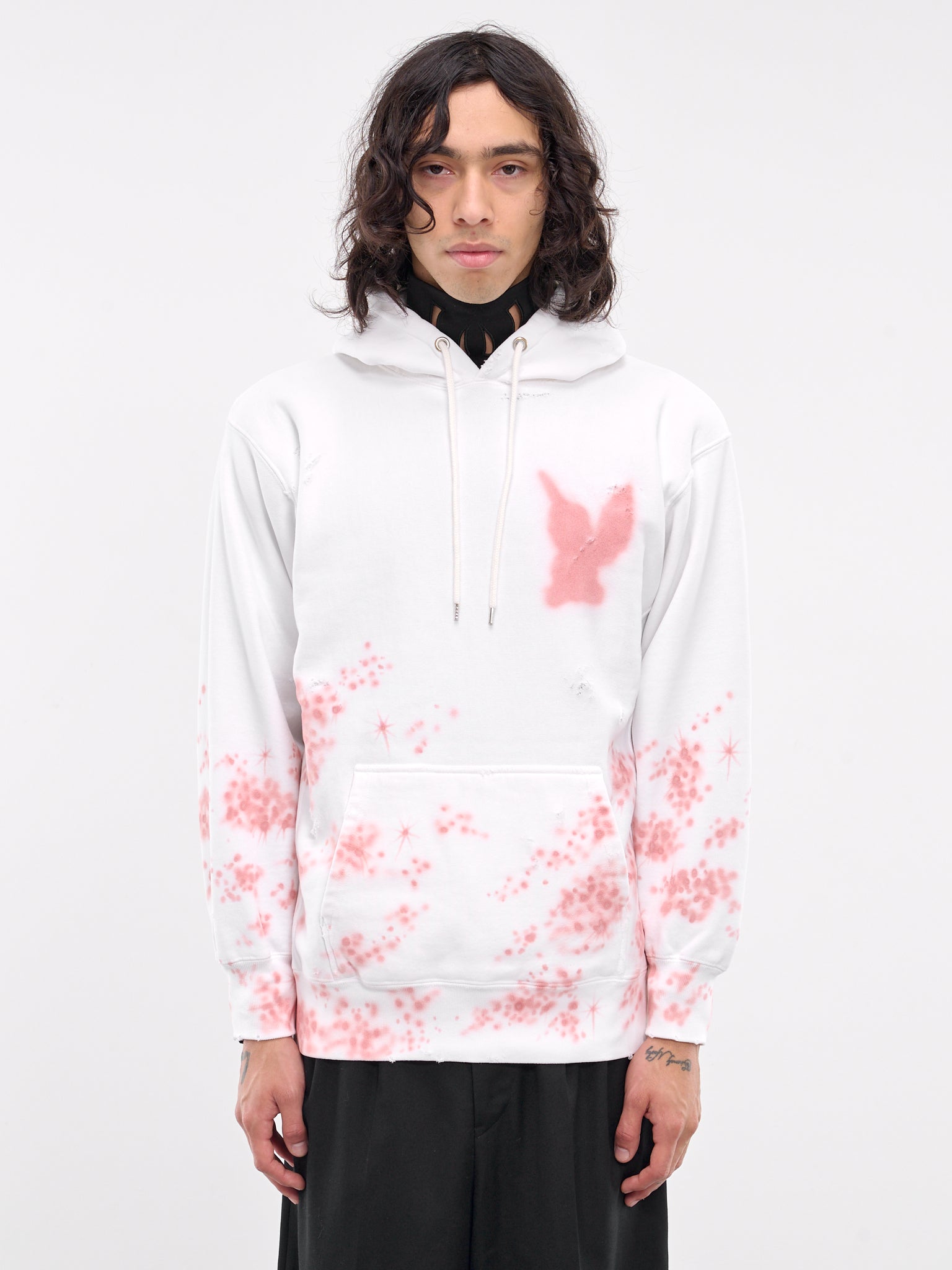 Distressed Graphic Hoodie (CS0424-WHITE)