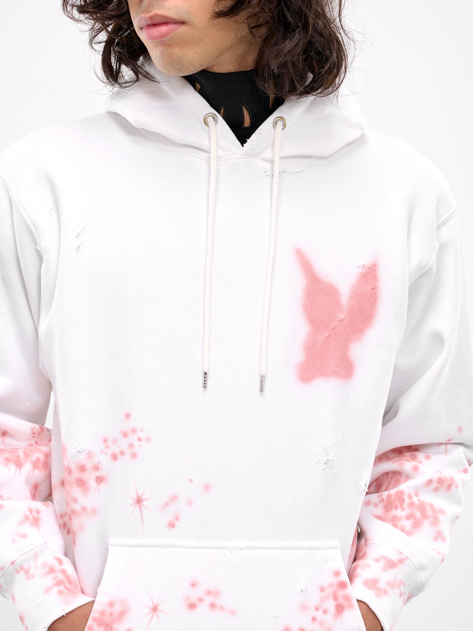 Distressed Graphic Hoodie (CS0424-WHITE)