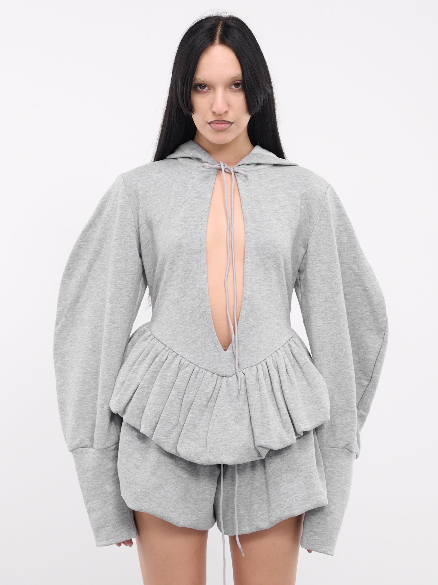 Irina Cut-Out Hoodie (CTHD02-IRINA-GREY-MELANGE)