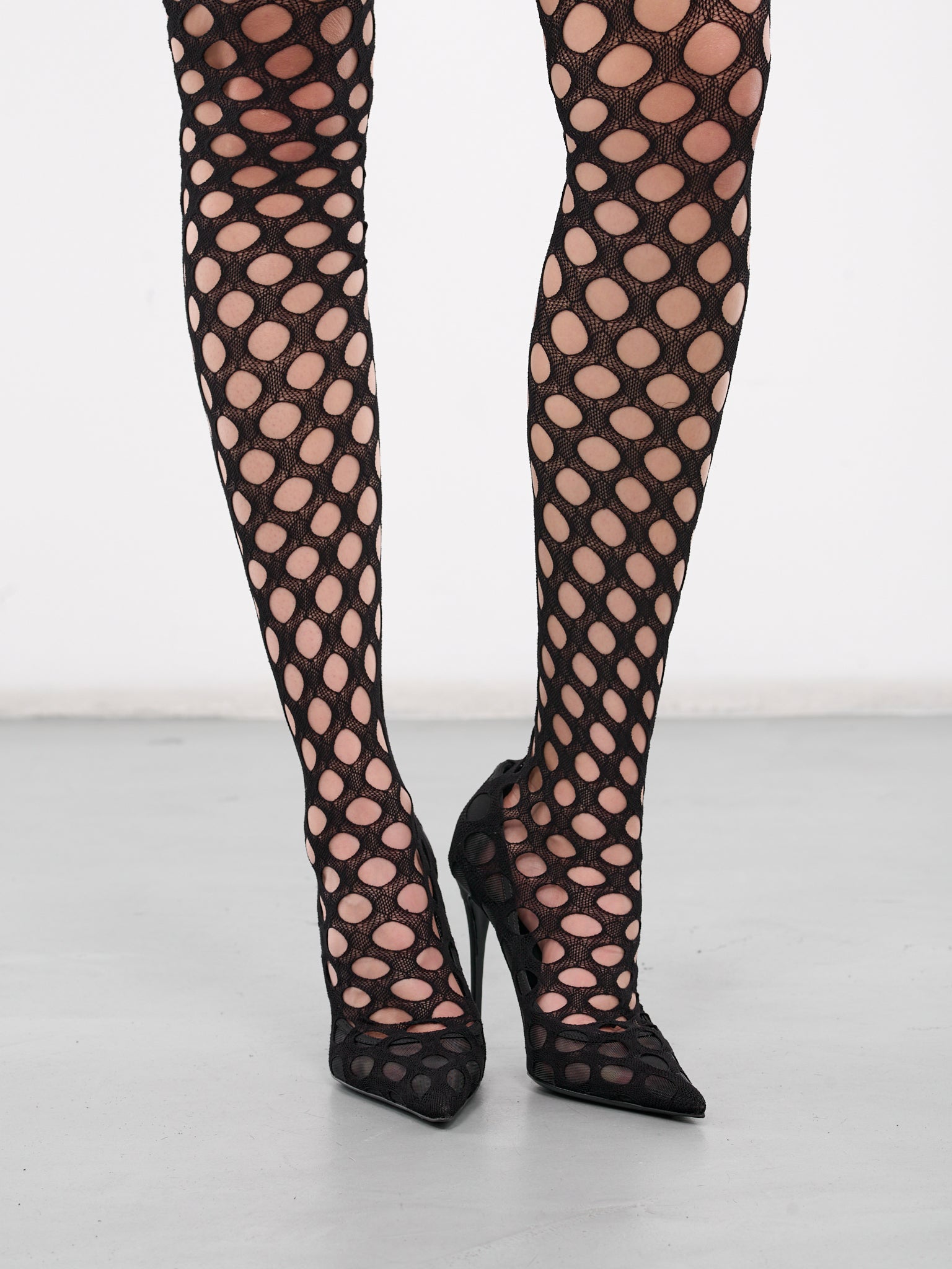 Mesh Thigh High Boots (CU1113-AU041-BLACK)