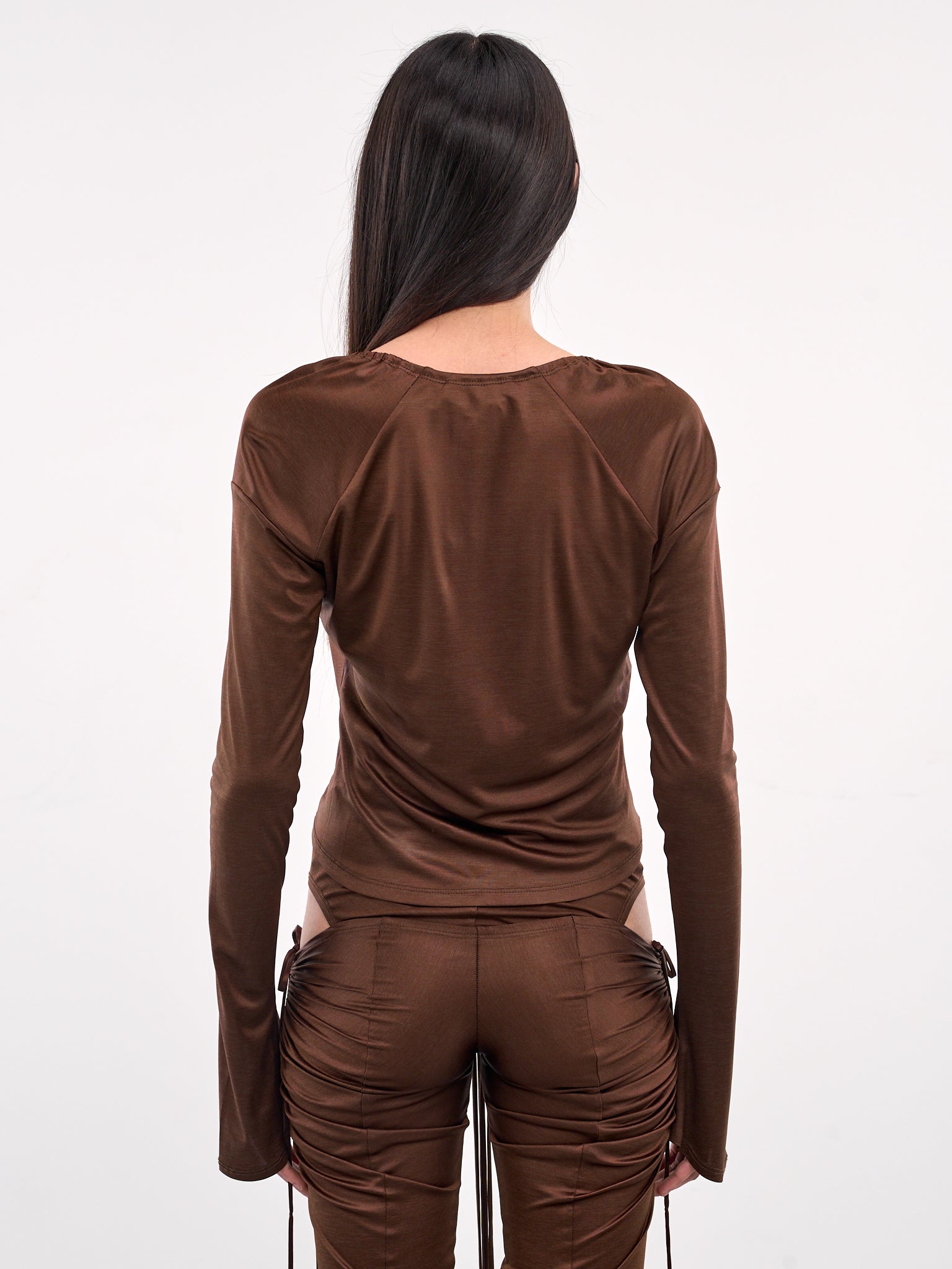 Ruched Blouse (CUB0BRB-BROWN-BURN)