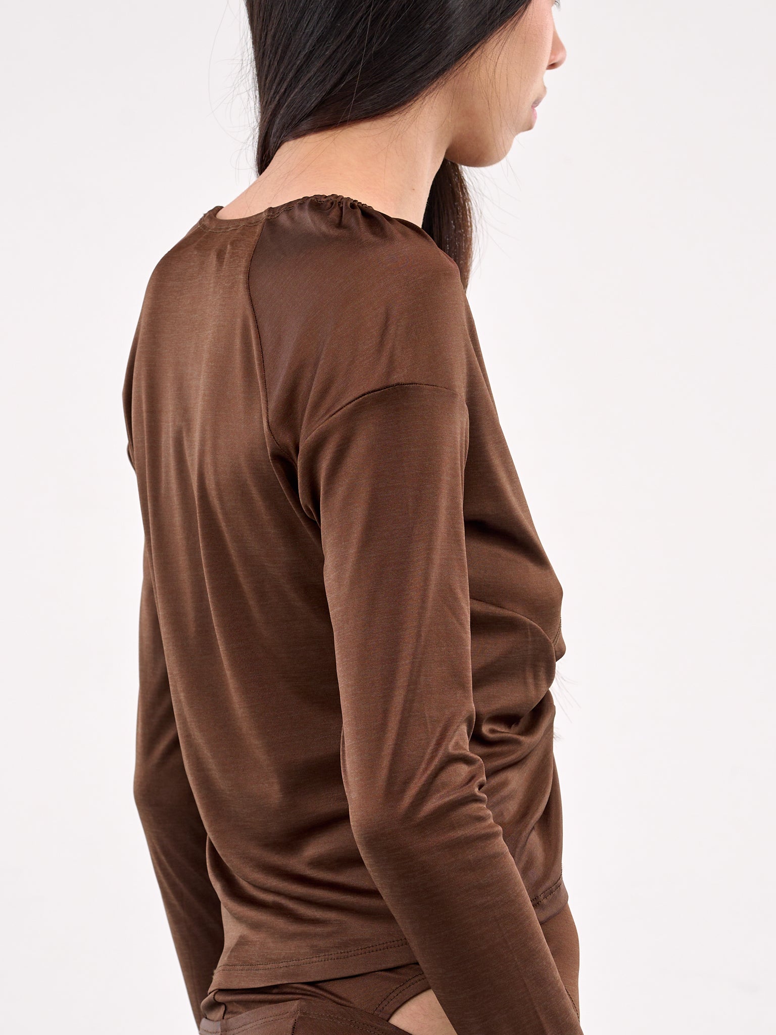 Ruched Blouse (CUB0BRB-BROWN-BURN)