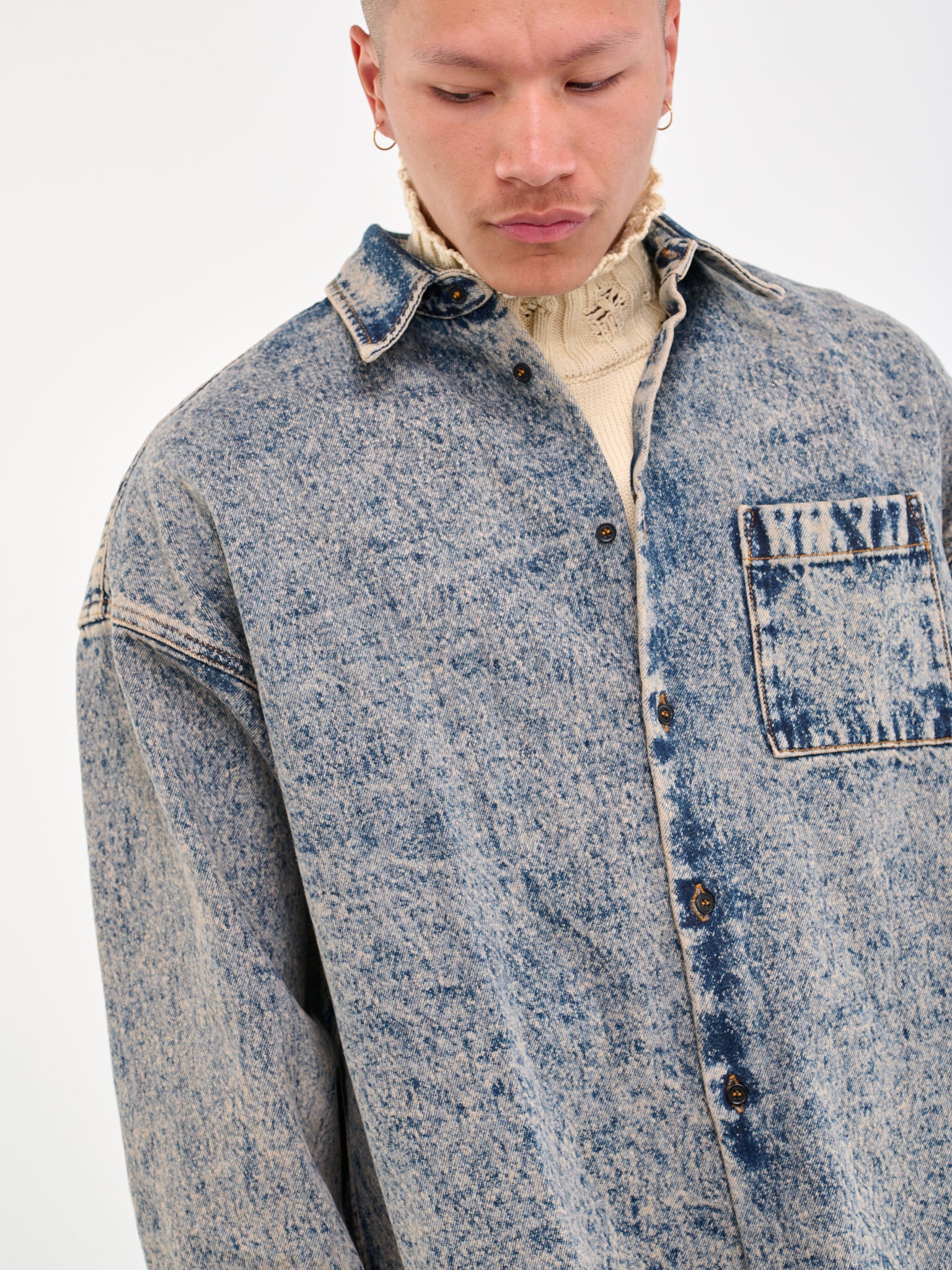 MARNI Marble-Dyed Denim Shirt | H. Lorenzo