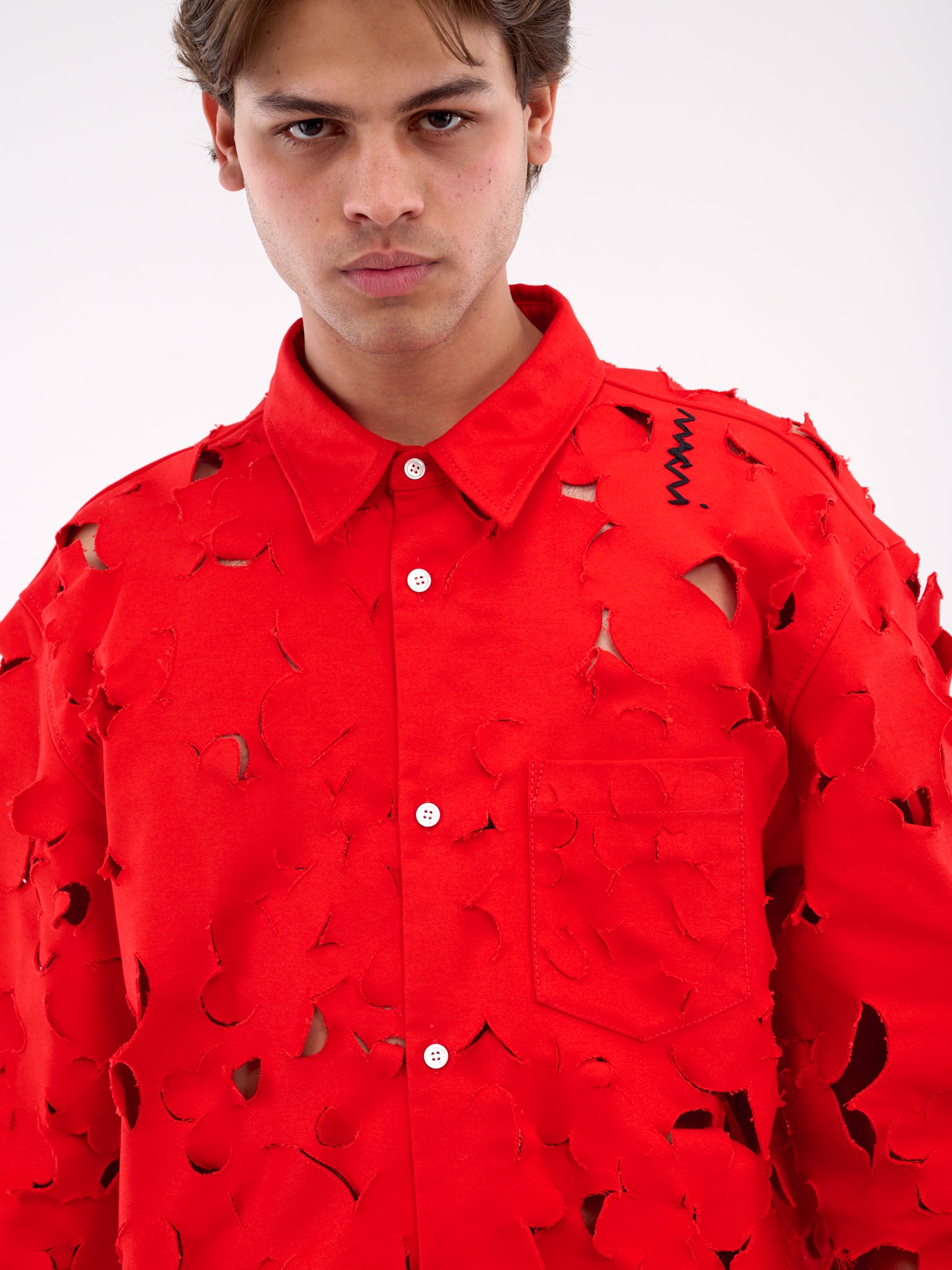 Cut-Out Shirt (CUMU0332S0-USR012-RED)