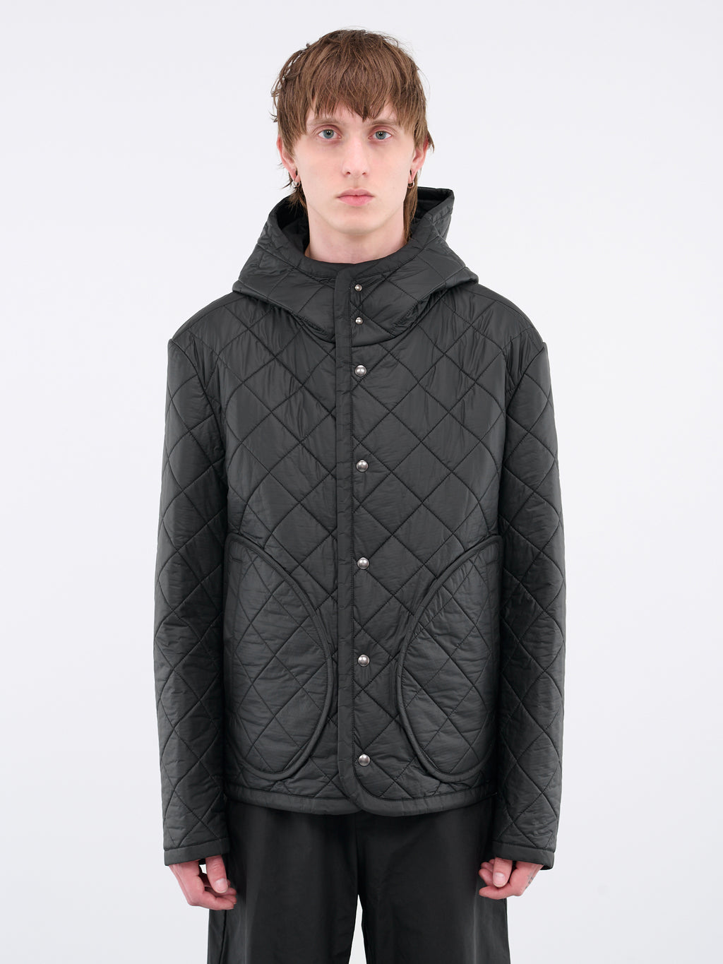 comme des garcons quilted jacket green