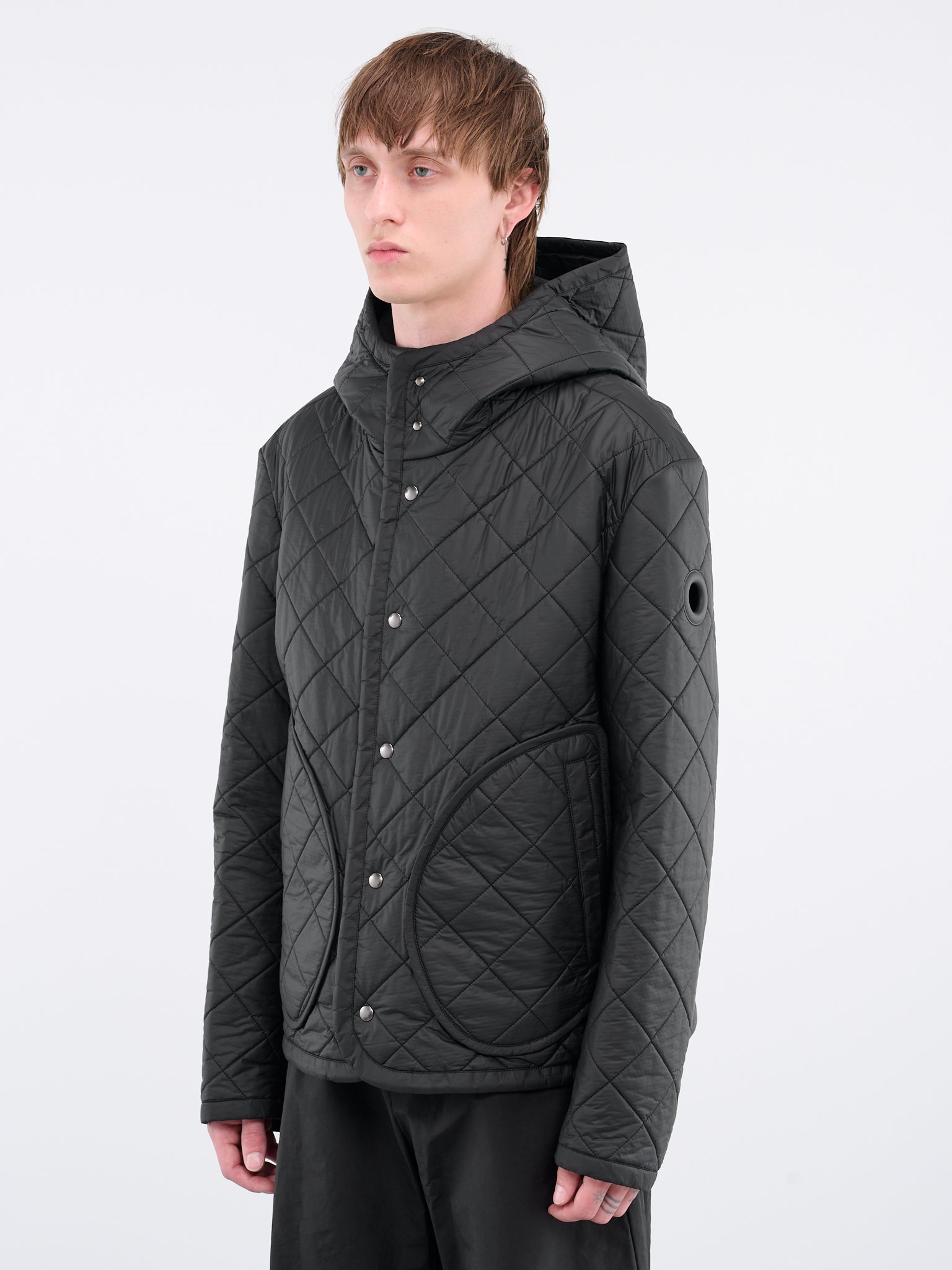 comme des garcons quilted jacket green