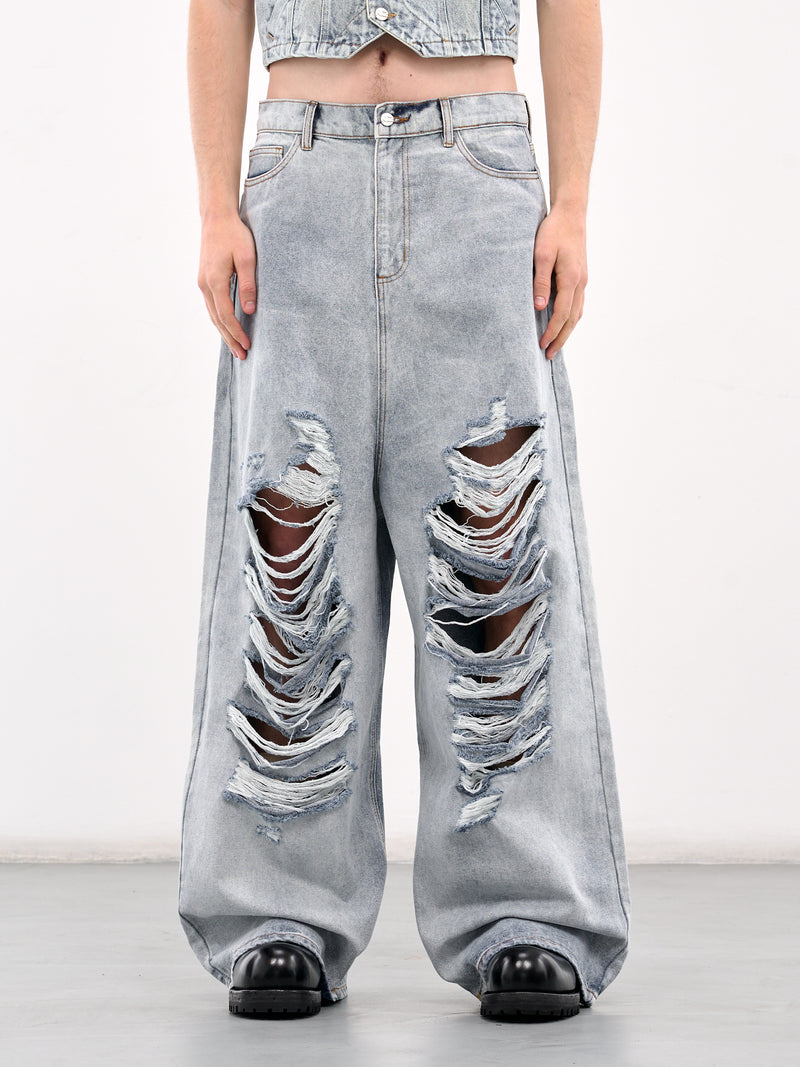 Distressed Denim Jeans (D1NZ317-87-LIGHT-WASH)