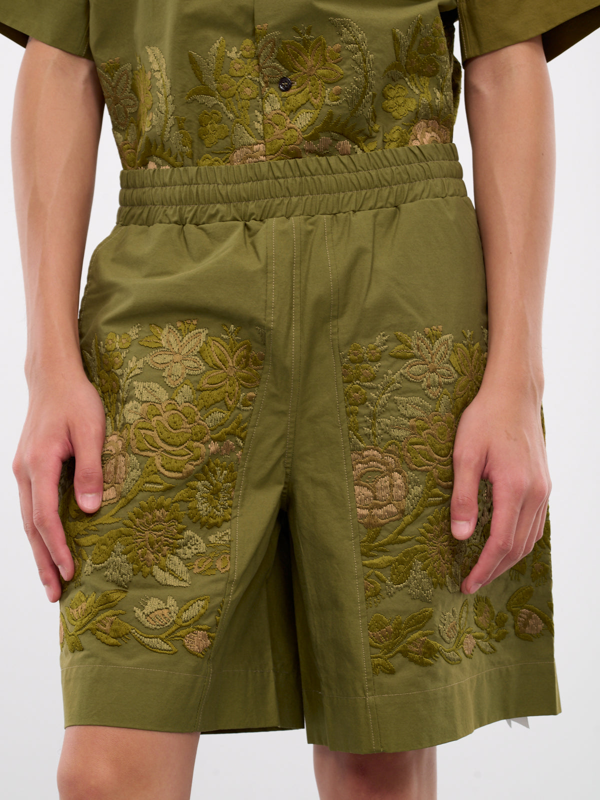 Embroidered Shorts (DDMPC0012-MUSK-GREEN)