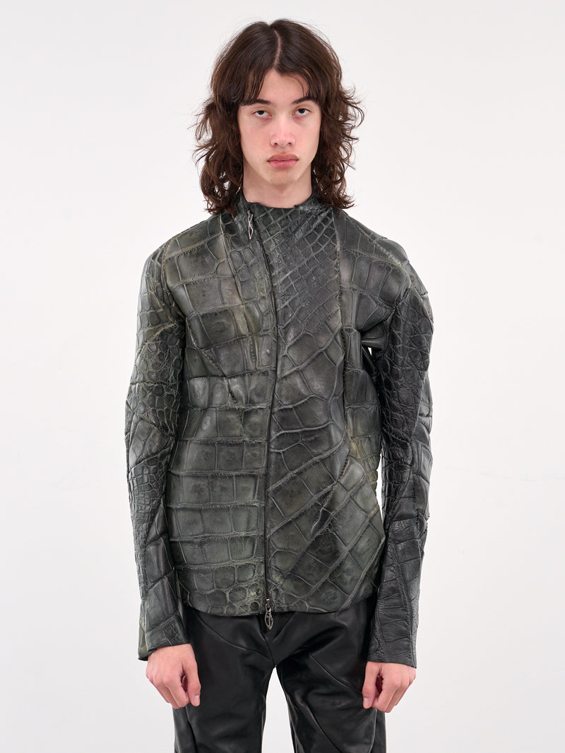 Distortion Alligator Aviator Jacket (DISTORTION-AVIATOR-BLACK)