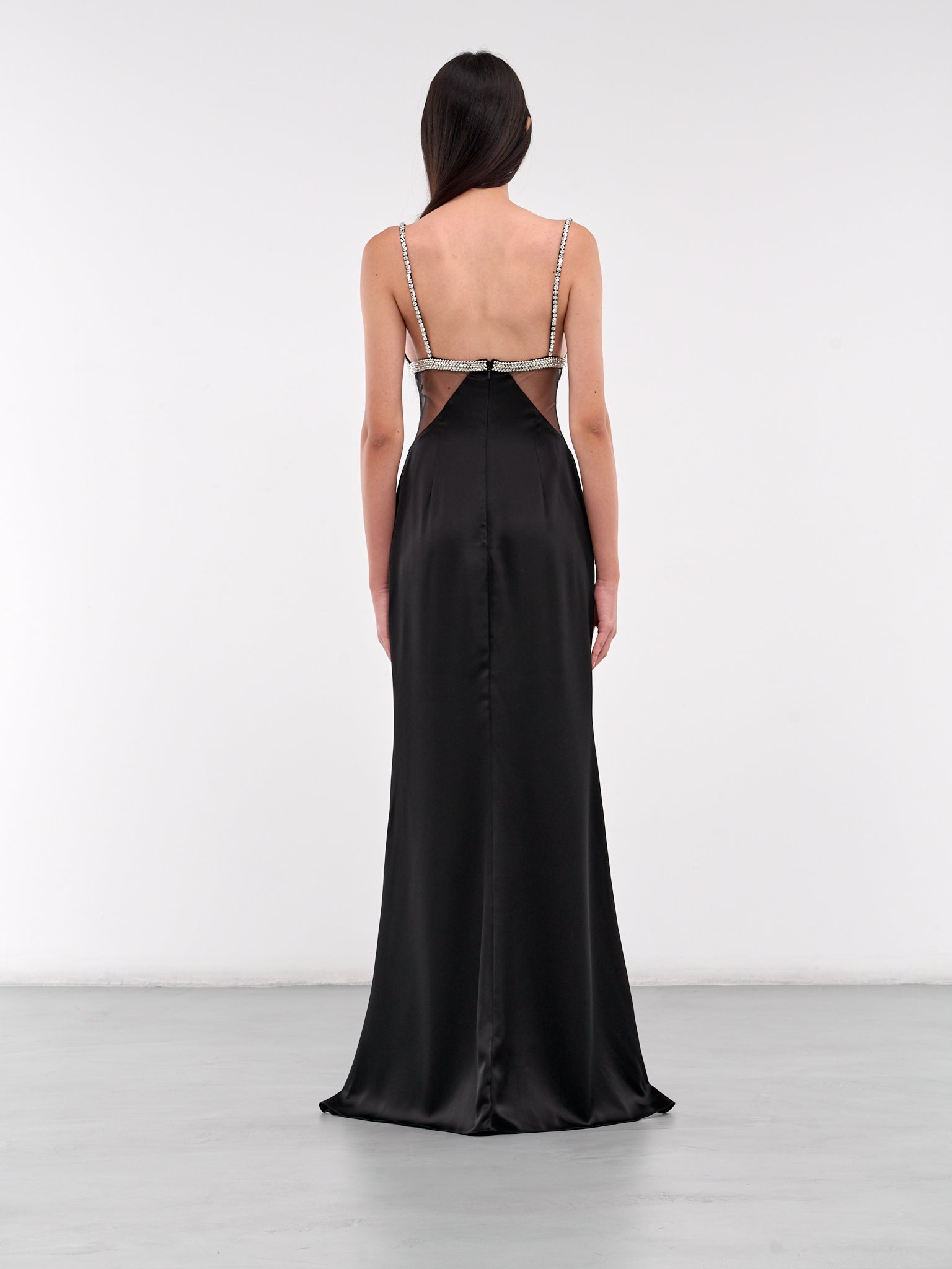 Crystal Bra Gown (DK49DL-BLACK-SILVER)