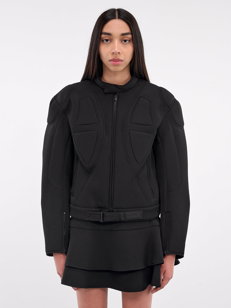 Neoprene Biker Jacket (DK69J-BLACK)