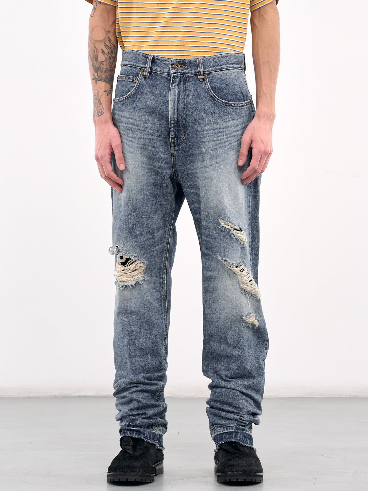 Distressed Denim Trousers (DP0-25-333-BLUE)