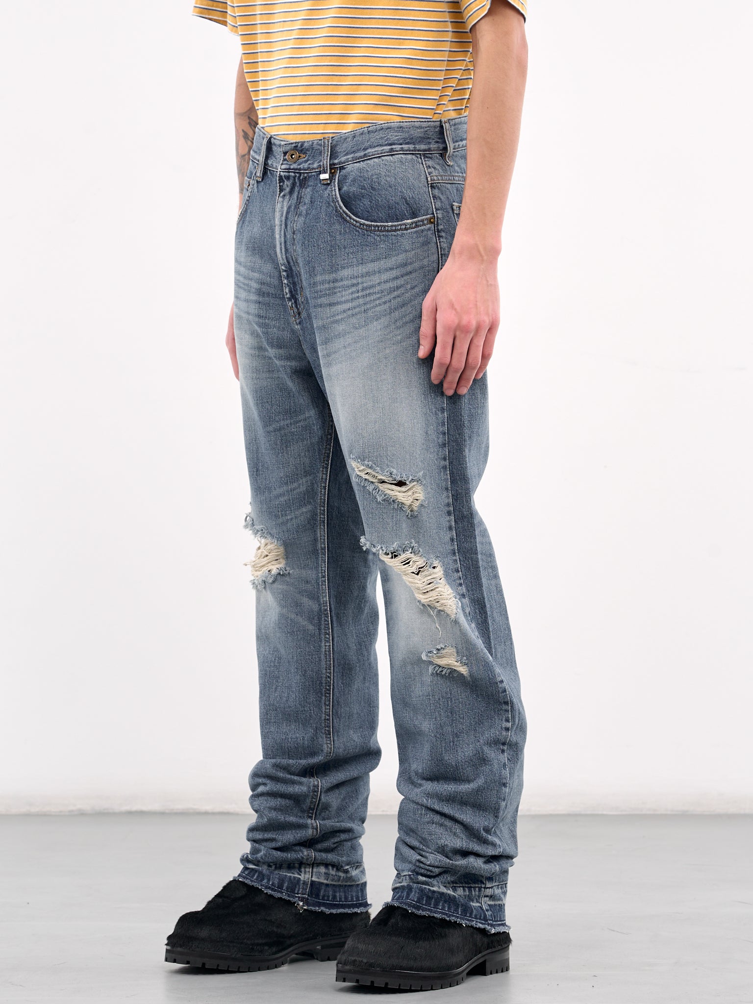 Distressed Denim Trousers (DP0-25-333-BLUE)