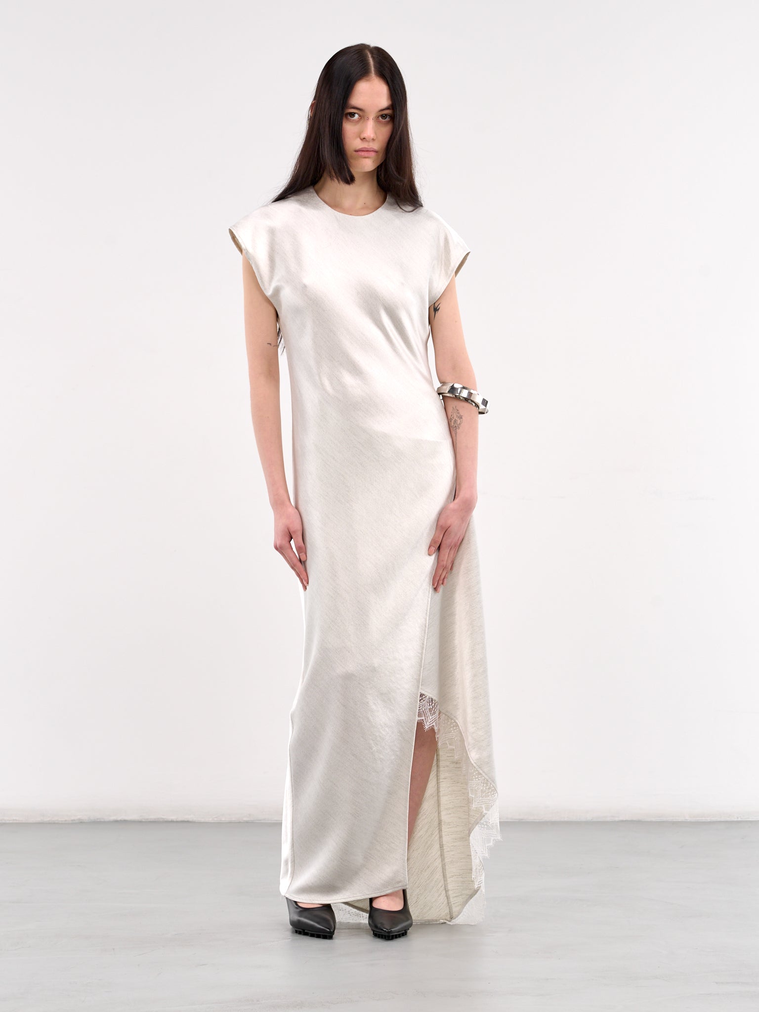 Asymmetric Lace Trim Layered Dress (DR0470-PG1693-OFF-WHITE)